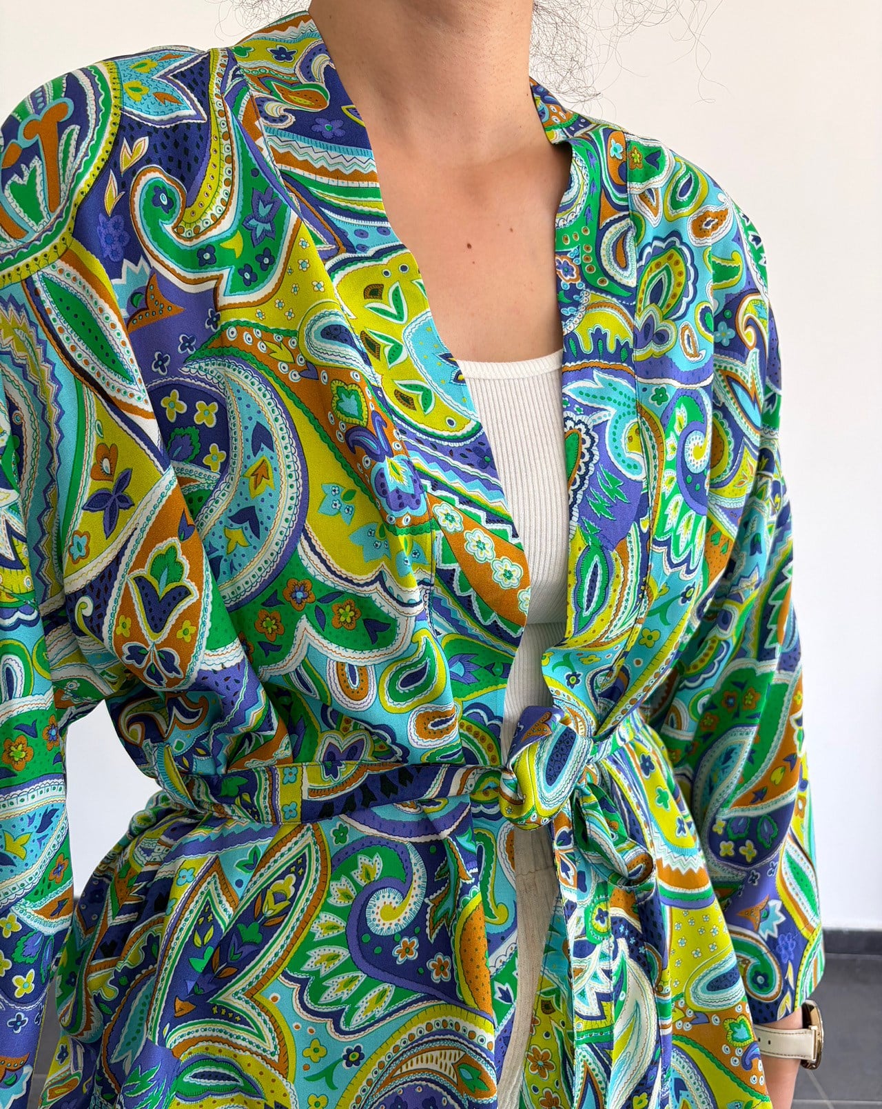 Paiisley İpek Vual Kimono 