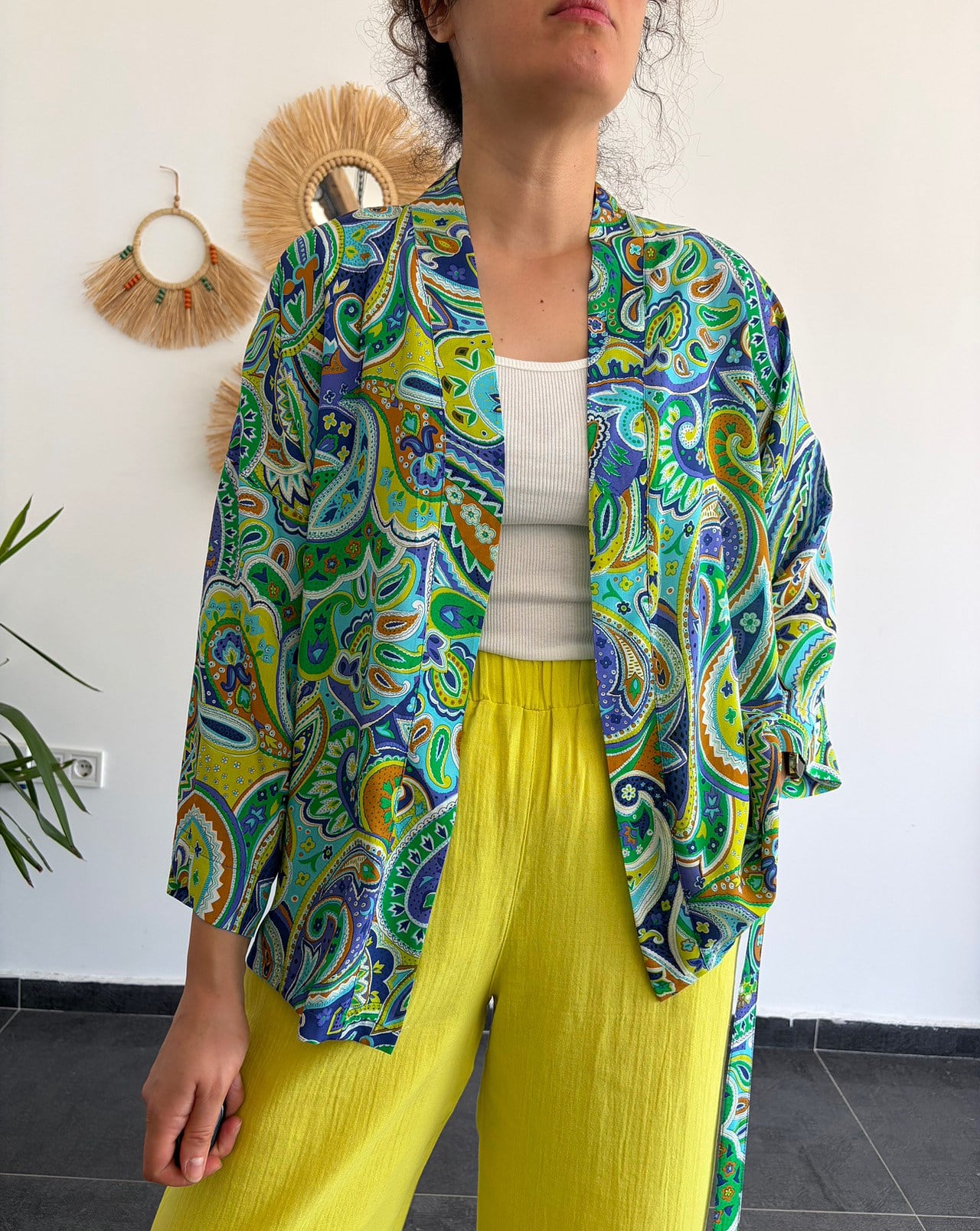 Paiisley İpek Vual Kimono 