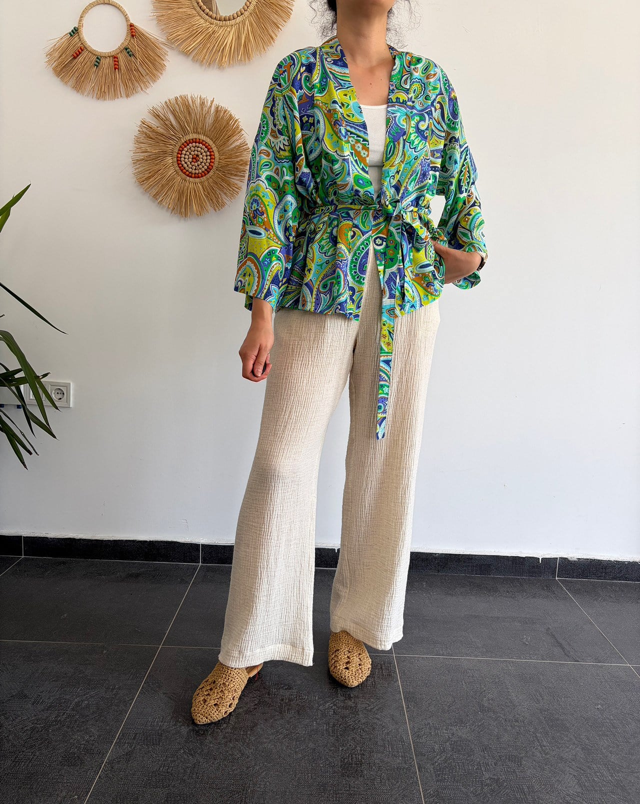 Paiisley İpek Vual Kimono 
