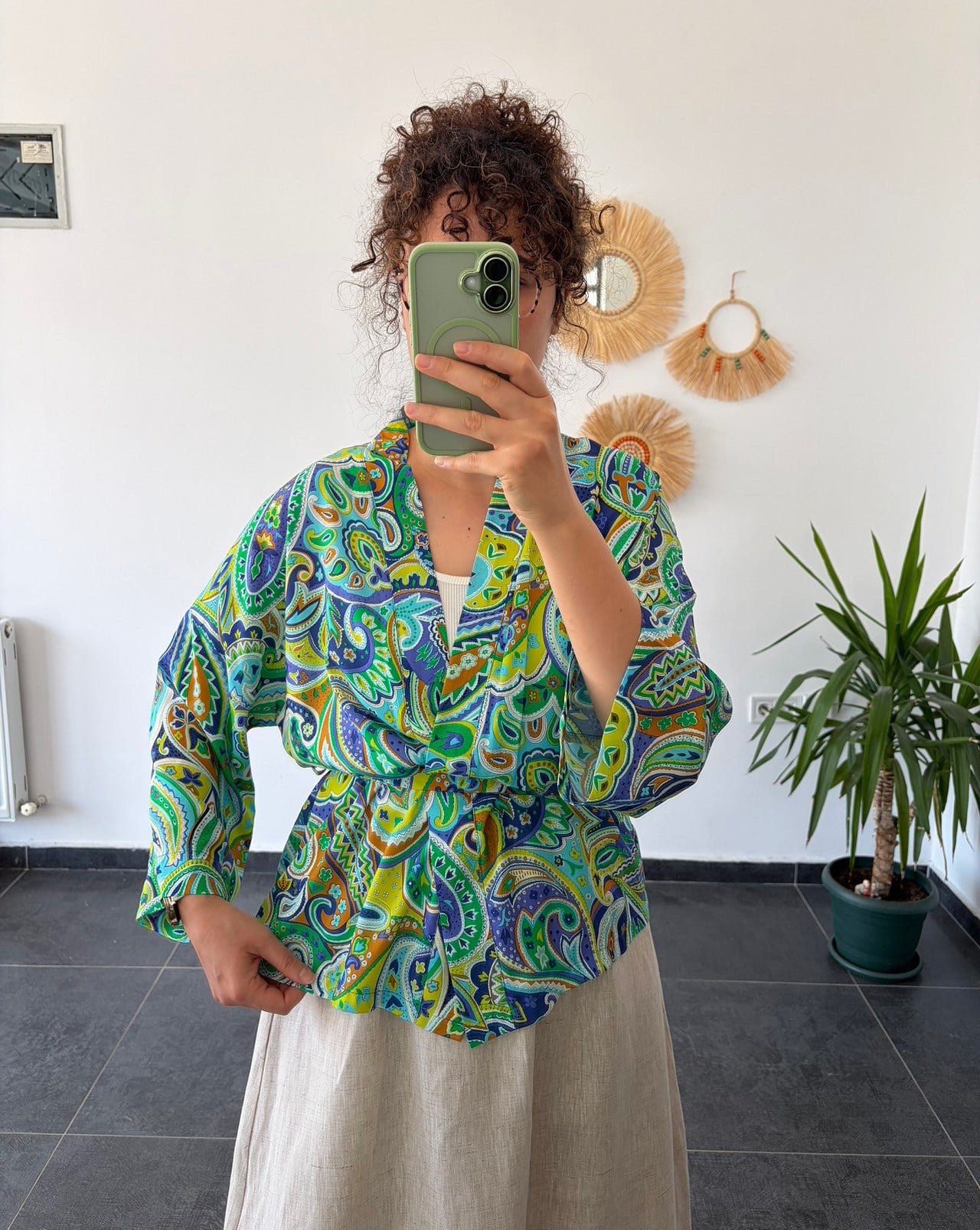 Paiisley İpek Vual Kimono 