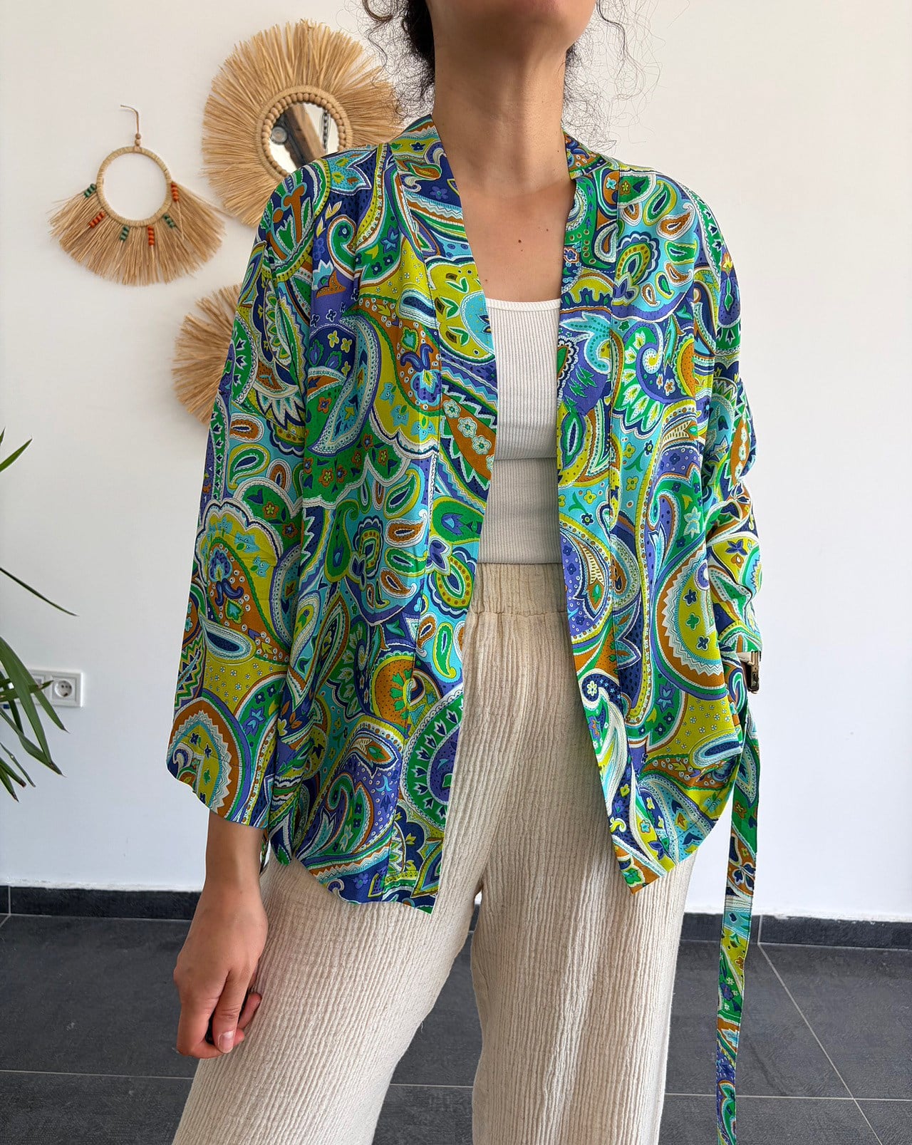 Paiisley İpek Vual Kimono 