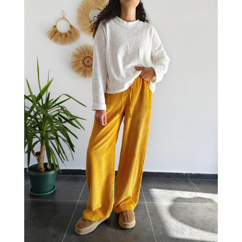 RETRO BEYAZ OVERSİZE TRİKO BLUZ