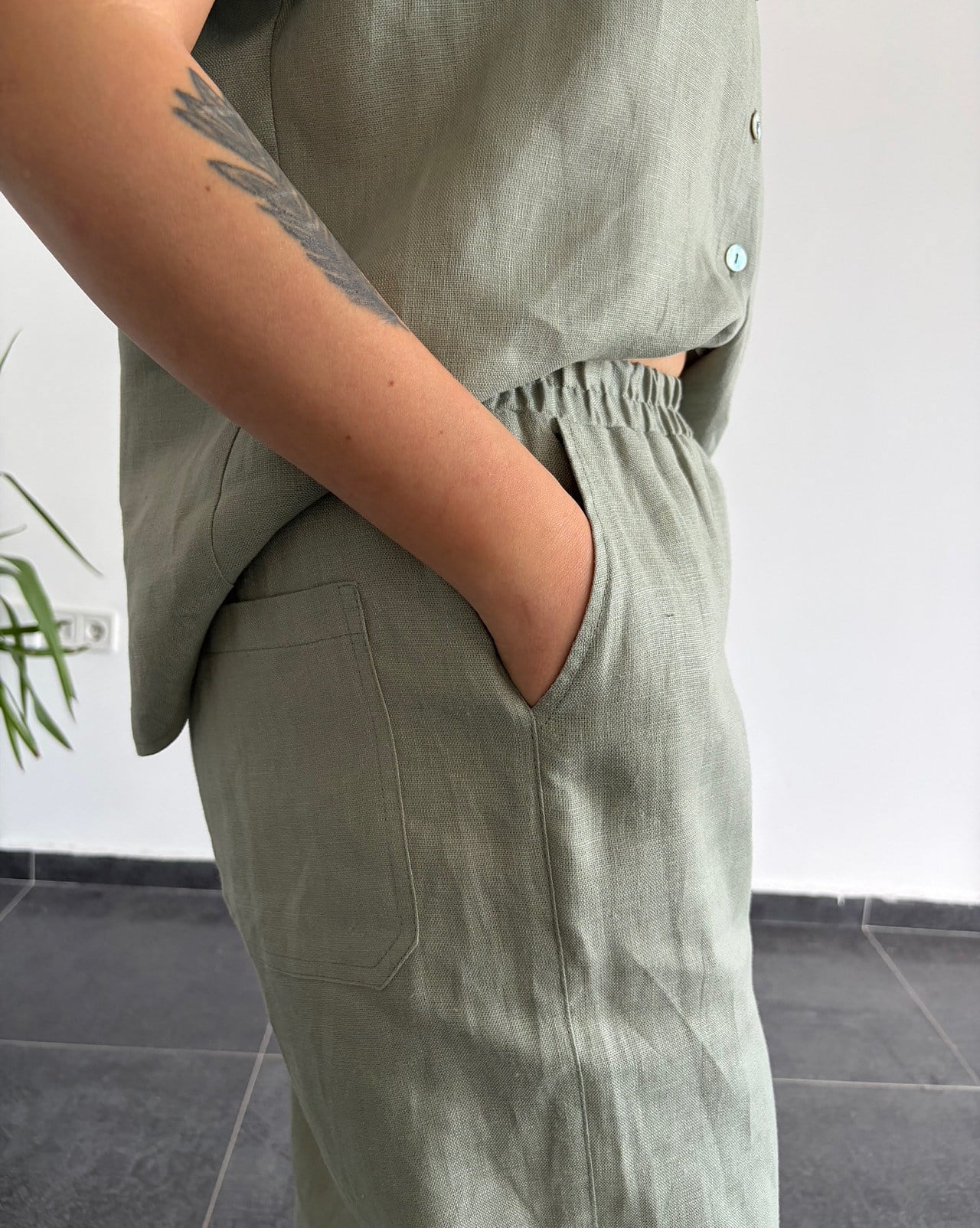 URBAN NATURE %100 KETEN ÇAĞLA PANTOLON