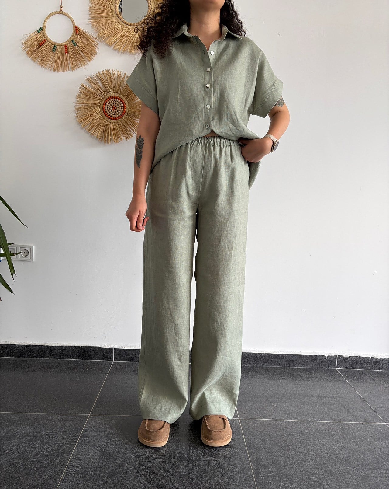 URBAN NATURE %100 KETEN ÇAĞLA PANTOLON