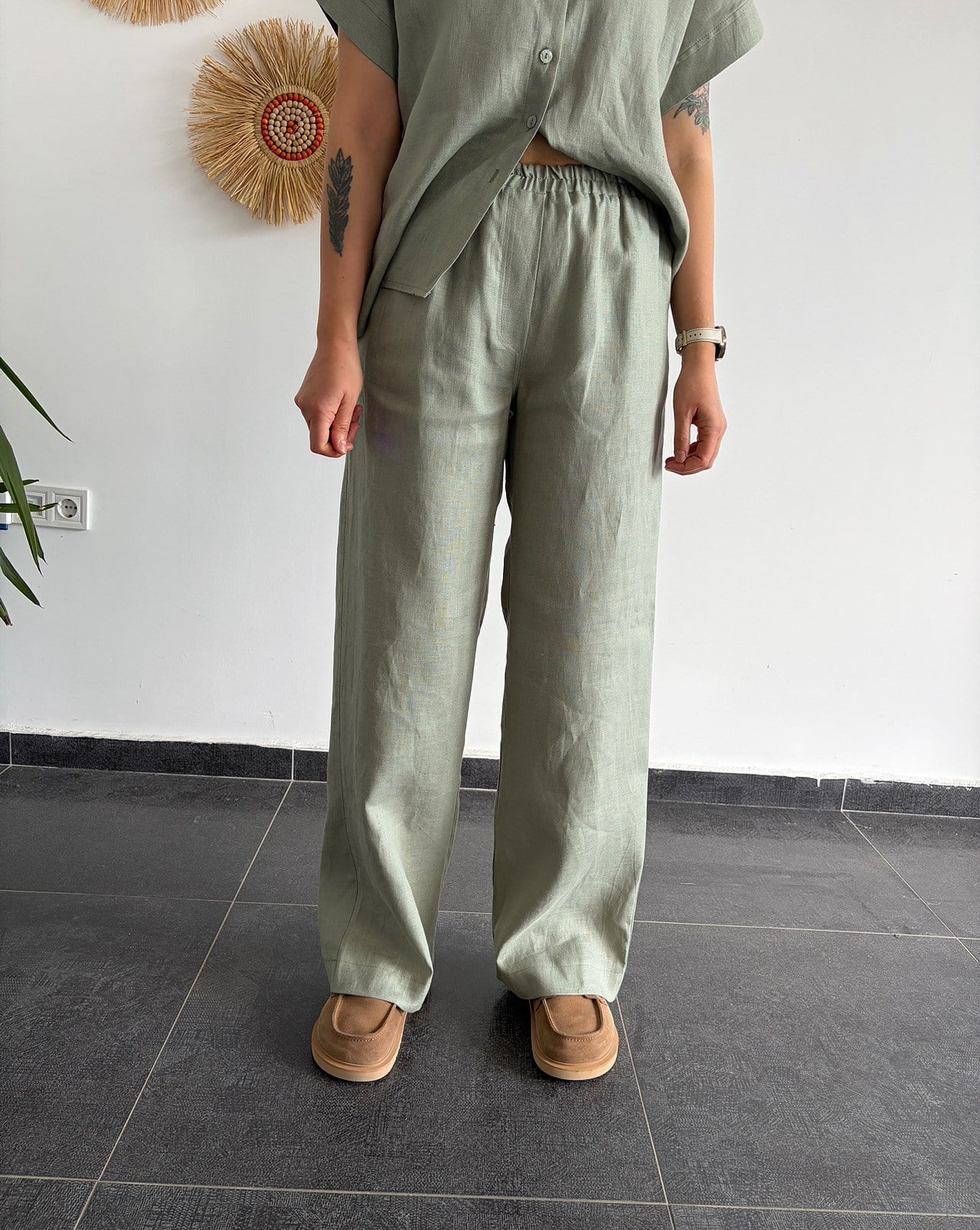 URBAN NATURE %100 KETEN ÇAĞLA PANTOLON