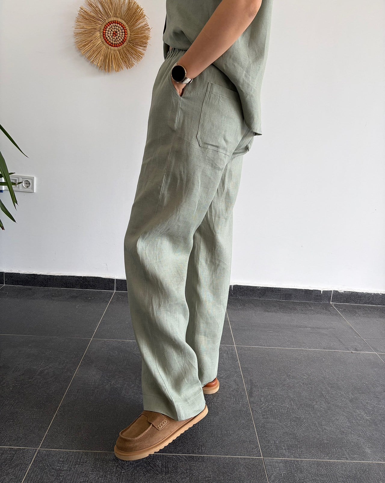 URBAN NATURE %100 KETEN ÇAĞLA PANTOLON