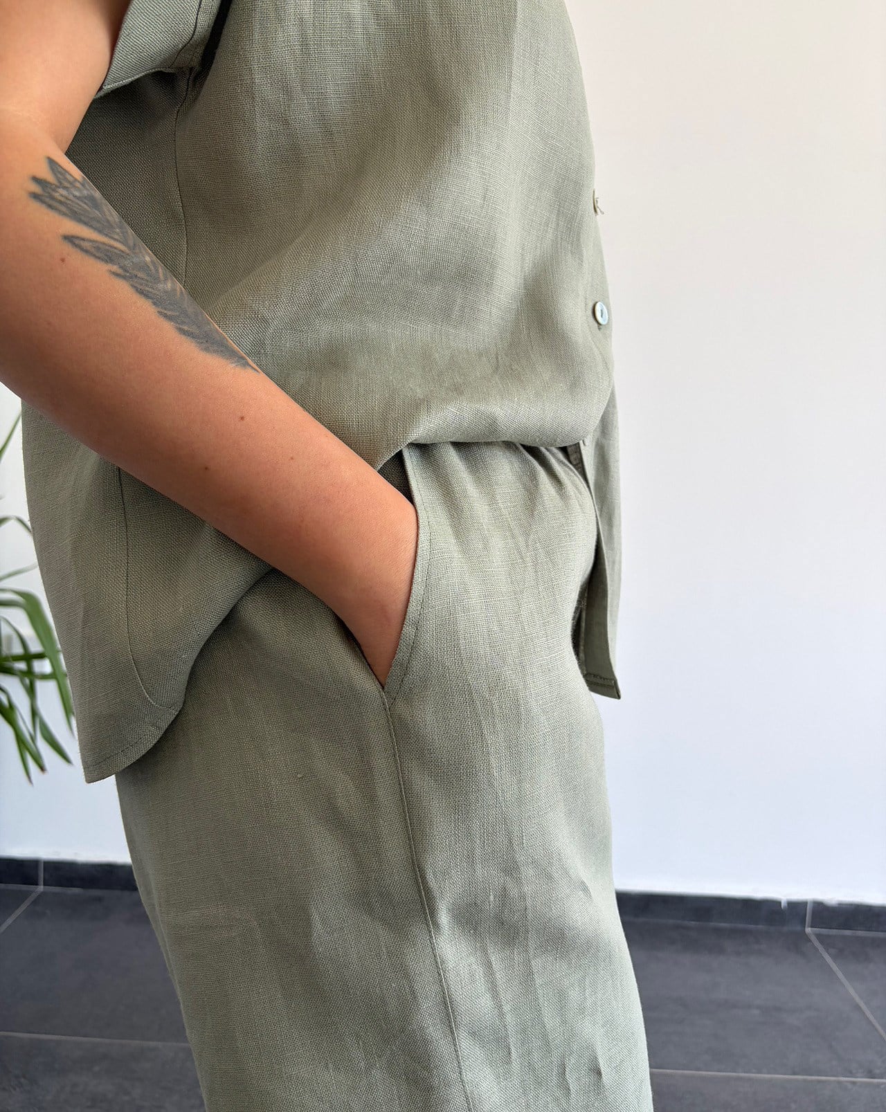 URBAN NATURE %100 KETEN ÇAĞLA ŞORT