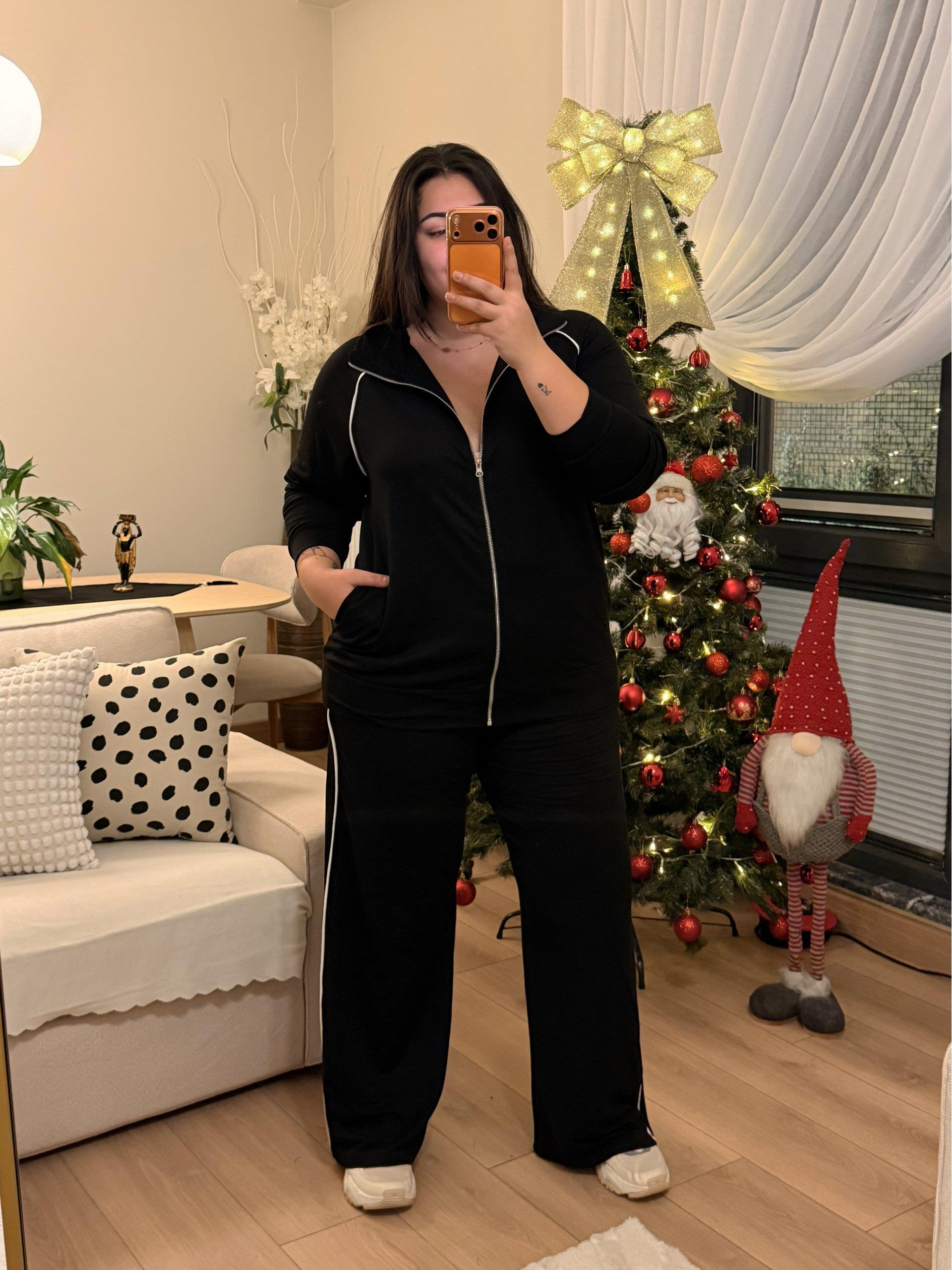 Ara Biyeli Modal Karışımlı Takım - Siyah