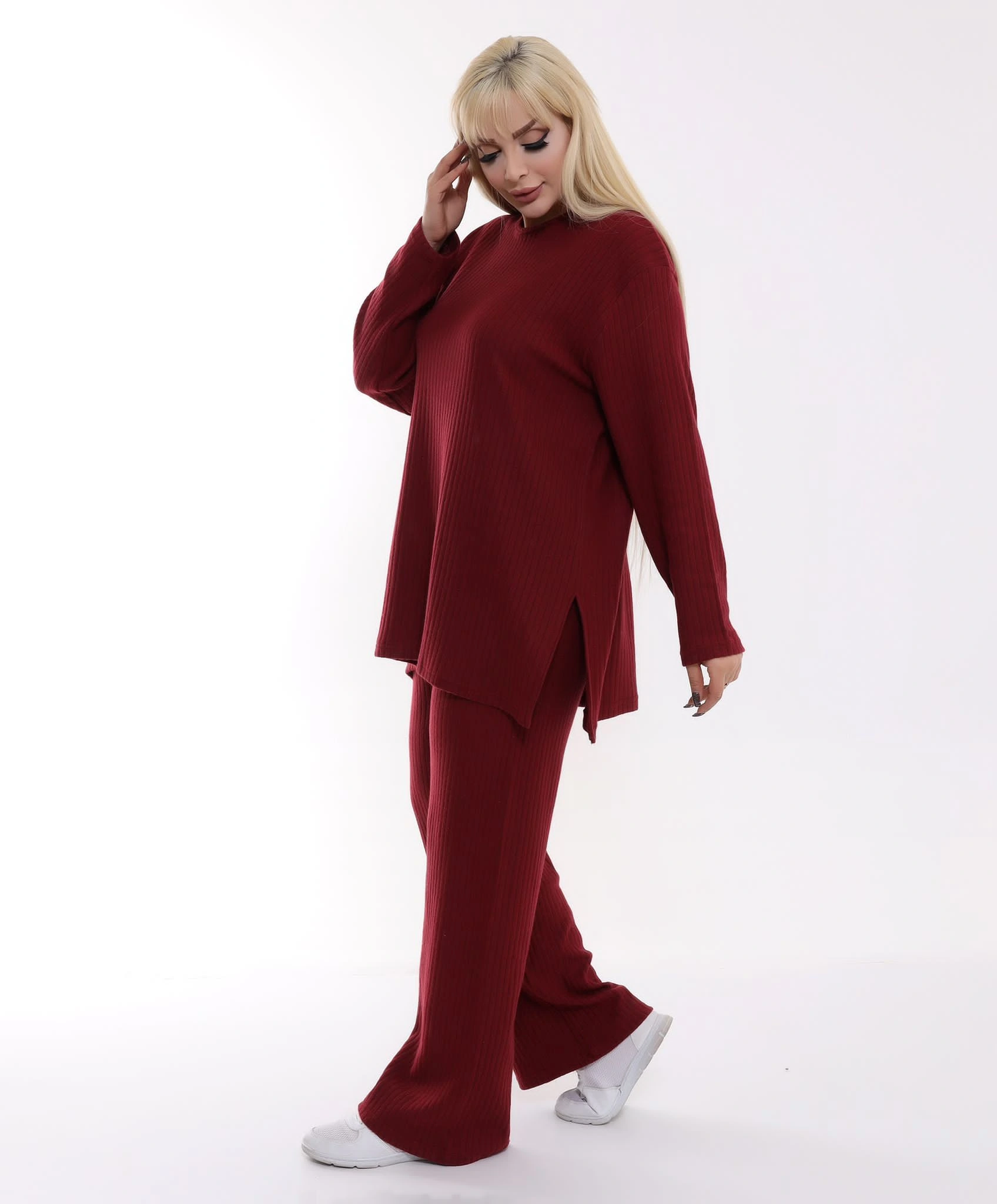 Esnek Fitilli Yumoş Takım - Bordo