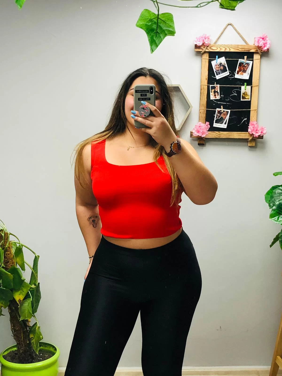 Kalın Askılı Crop - Kırmızı