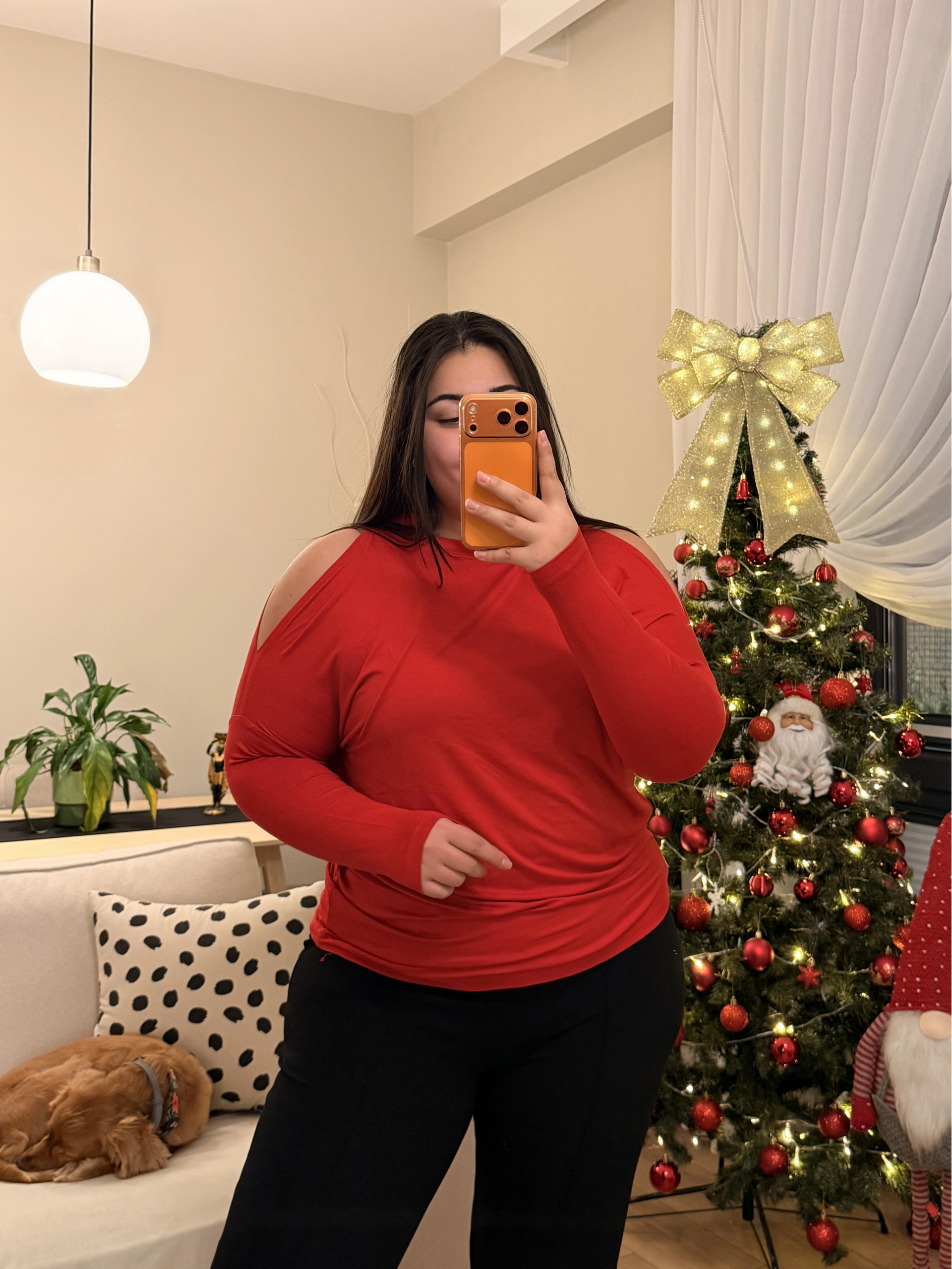 Omuz Detaylı Esnek Modal Bluz - Kırmızı