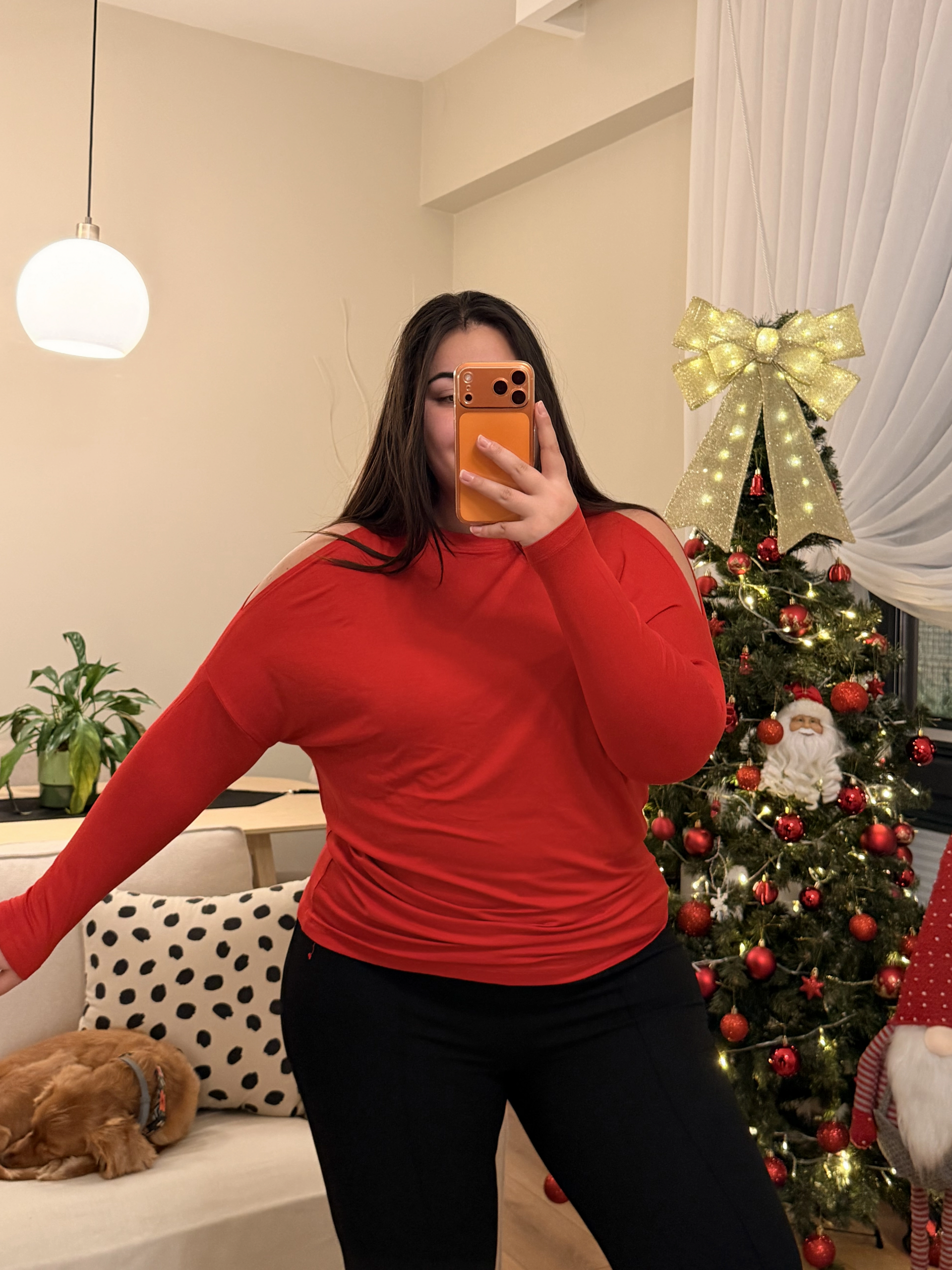 Omuz Detaylı Esnek Modal Bluz - Kırmızı