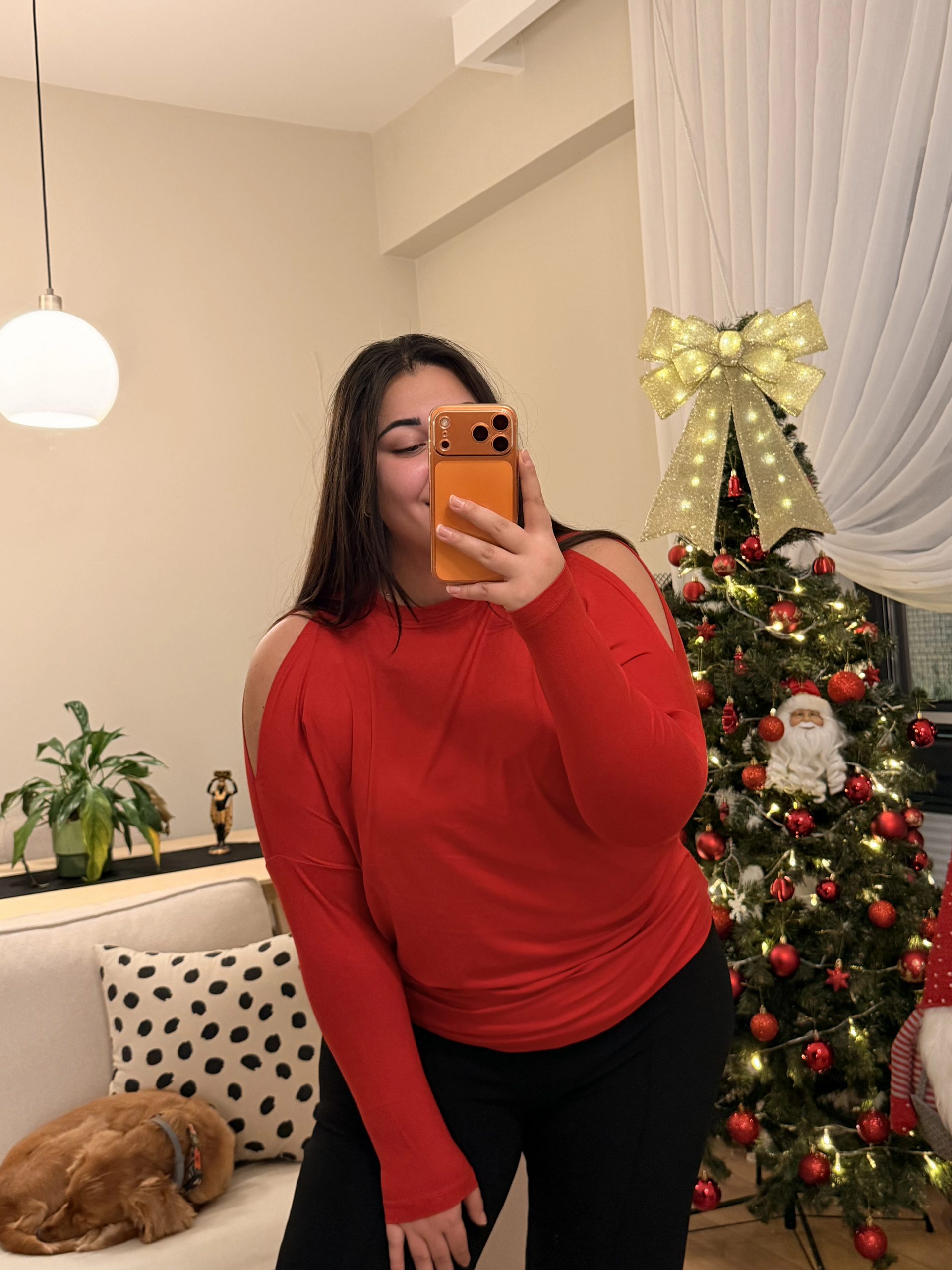 Omuz Detaylı Esnek Modal Bluz - Kırmızı