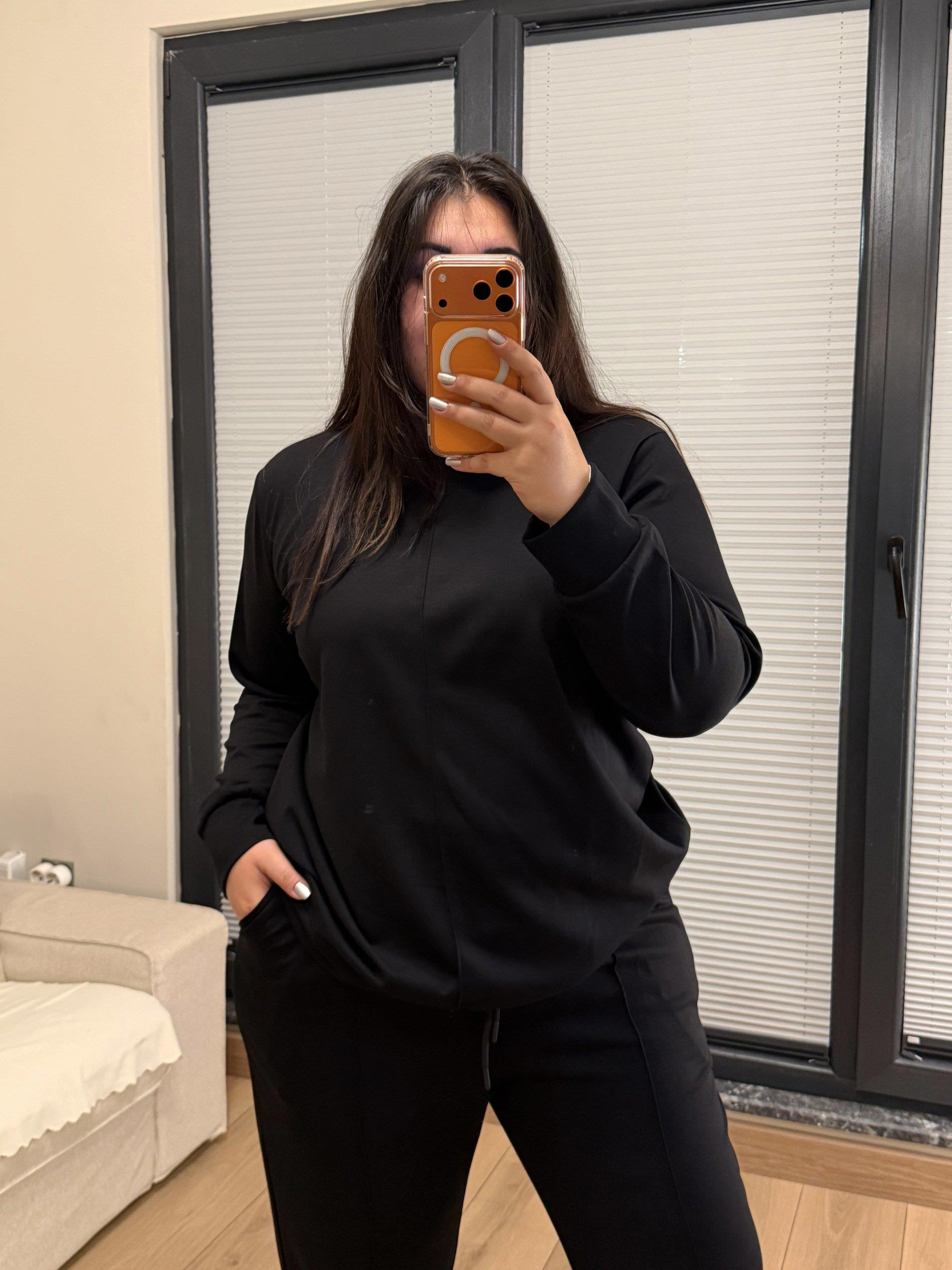 Premium Çıma Detaylı Modal Eşofman Takımı - Siyah