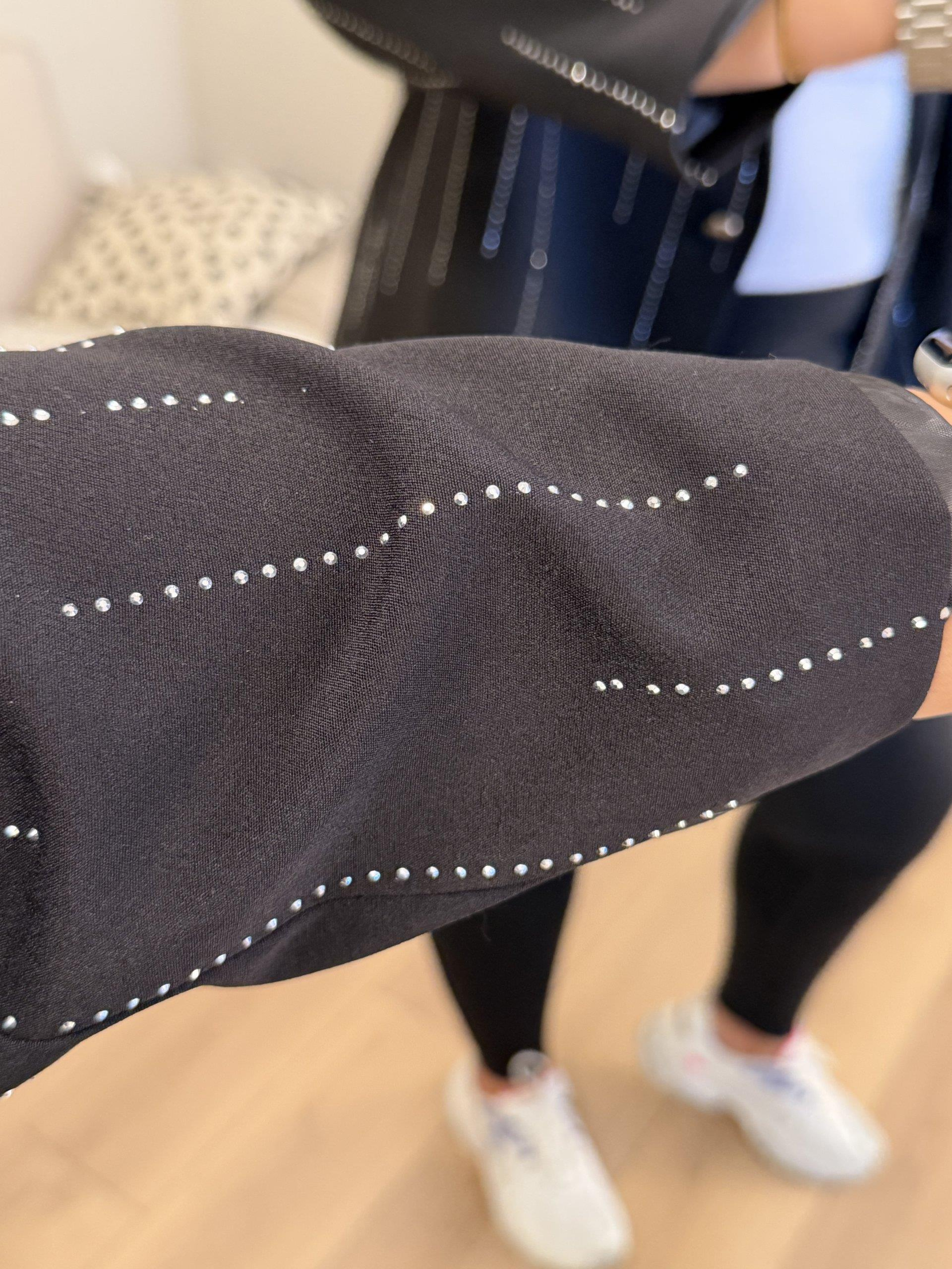 Taş Detaylı Premium Astarlı Blazer Ceket - Siyah