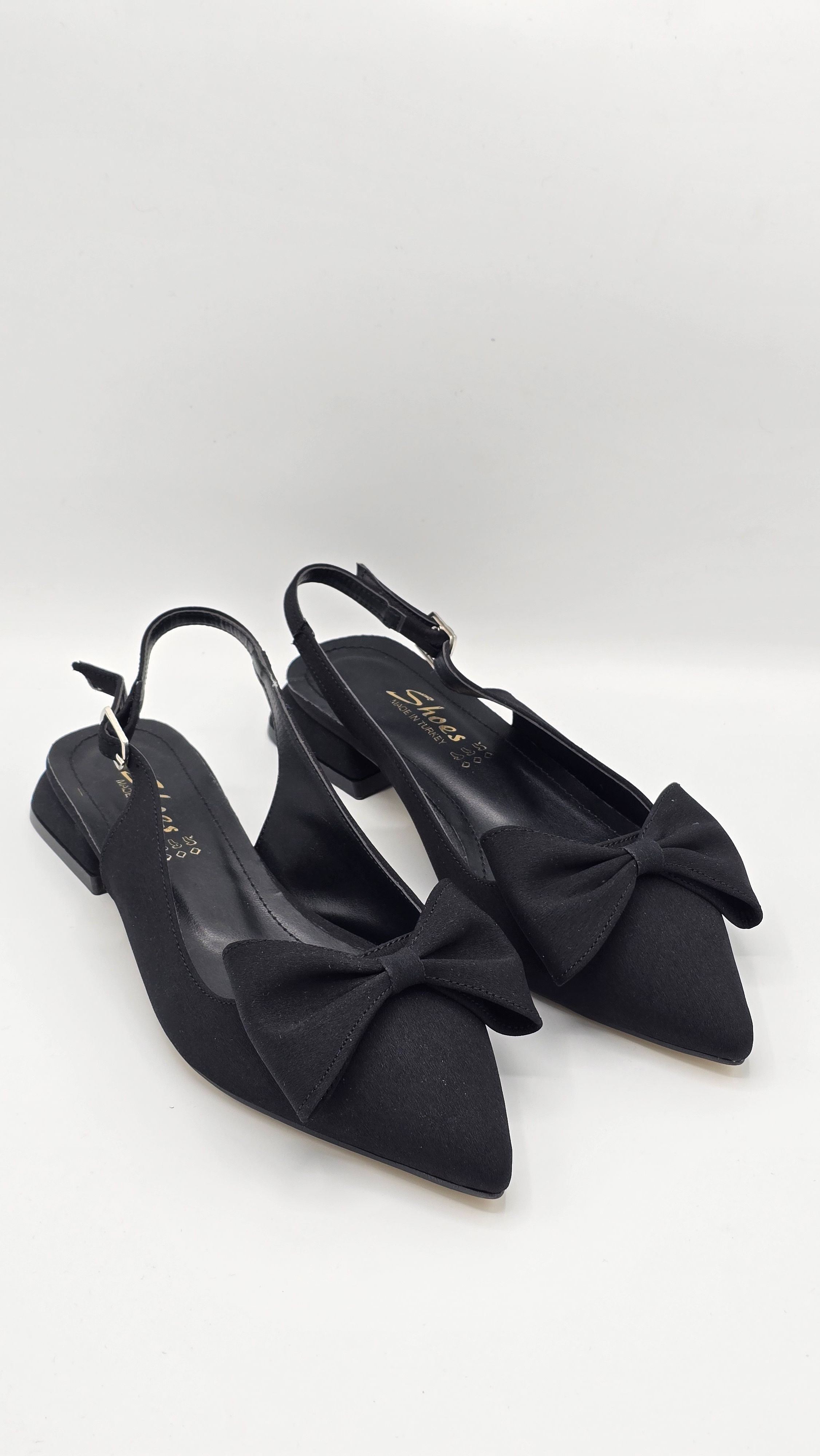  Luvestashoes Siyah Fiyonk Detaylı Zarif Ortopedik Babet