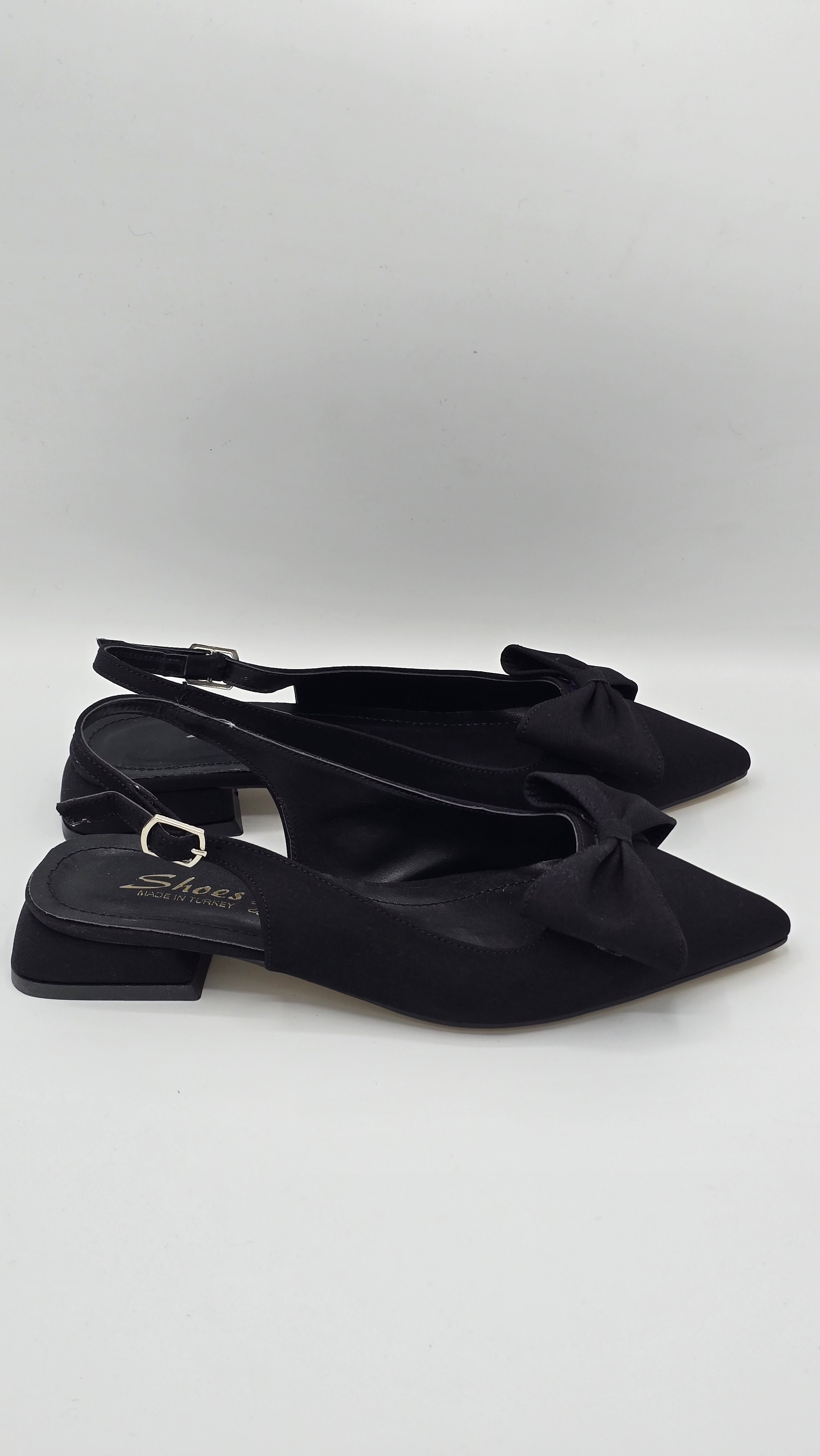  Luvestashoes Siyah Fiyonk Detaylı Zarif Ortopedik Babet