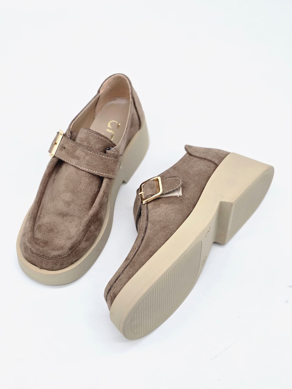 LUVESTA Soft Süet Kalın Tabanlı Monk Strap Ayakkabı
