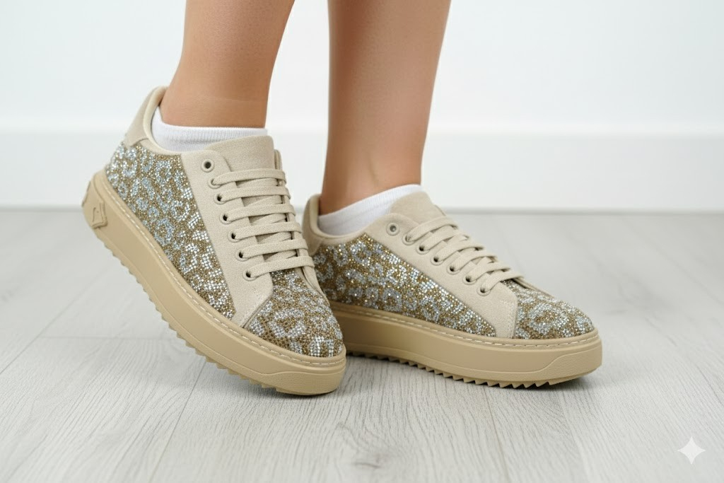 Luvesta Taşlı Sneaker Bej