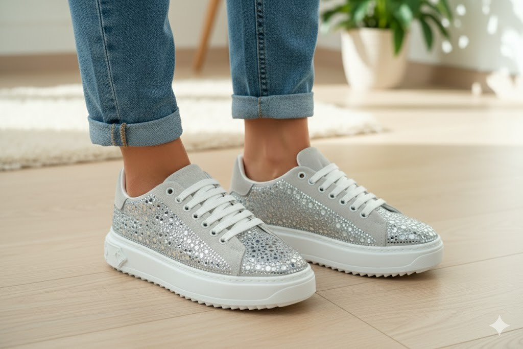 Luvesta Taşlı Sneaker Beyaz