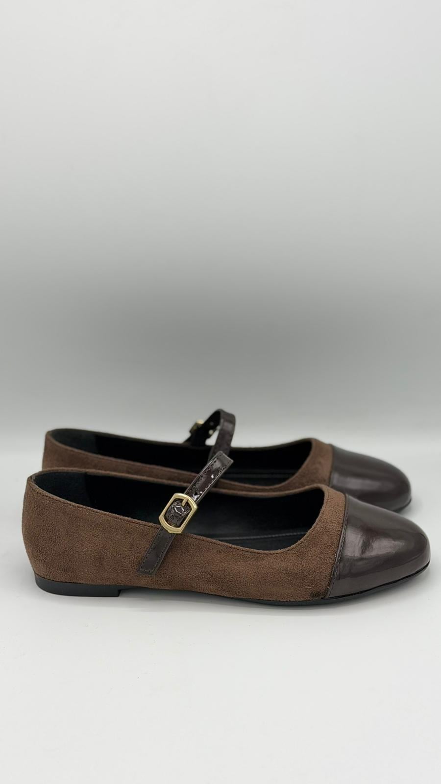 LUVESTASHOES ACI KAHVE BURUN RUGAN DETAYLI SÜET BABET