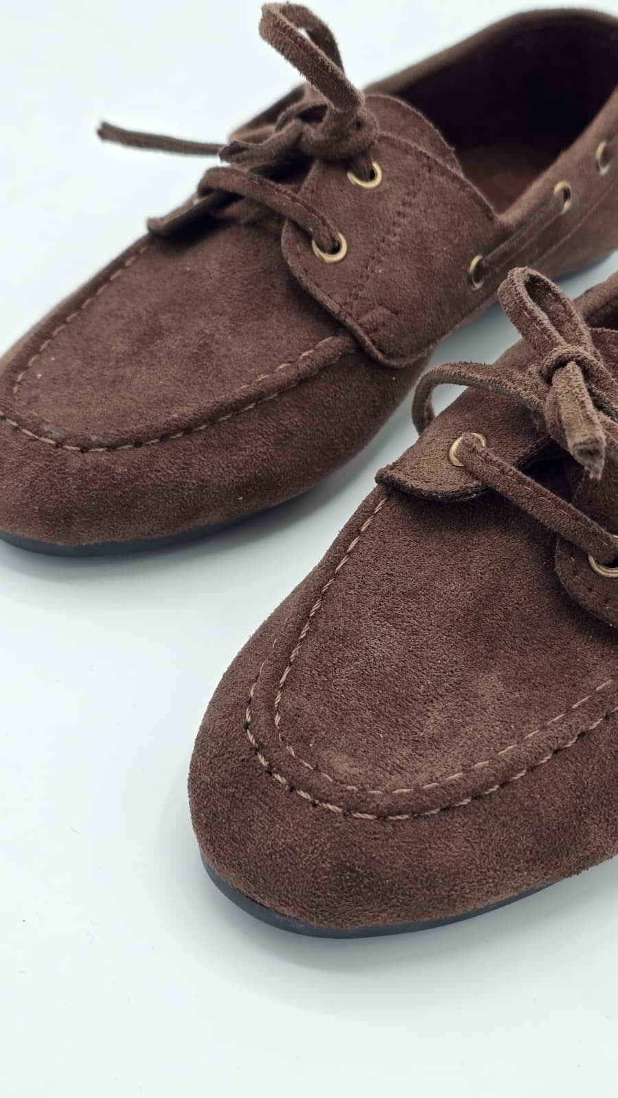 luvestashoes Bağcıklı süet babet acı kahve