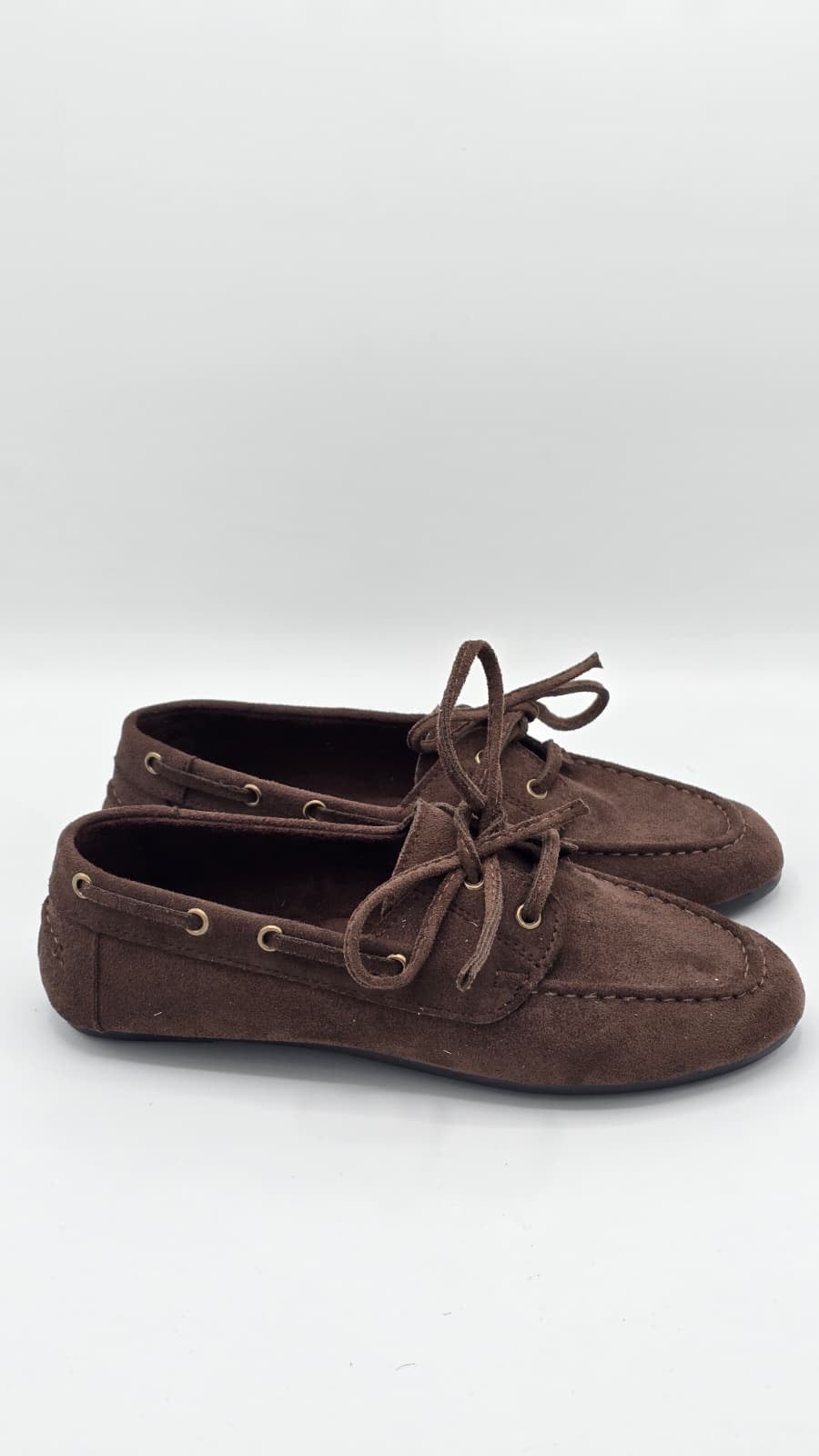 luvestashoes Bağcıklı süet babet acı kahve