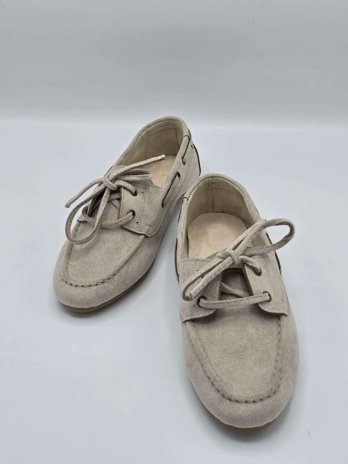 luvestashoes Bağcıklı süet babet bej
