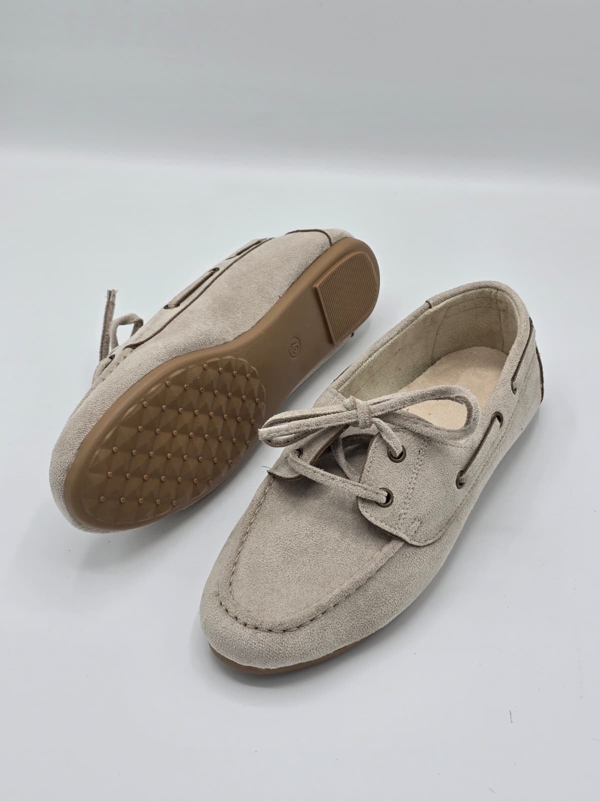 luvestashoes Bağcıklı süet babet bej