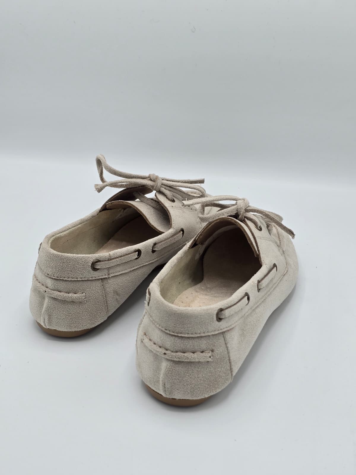 luvestashoes Bağcıklı süet babet bej