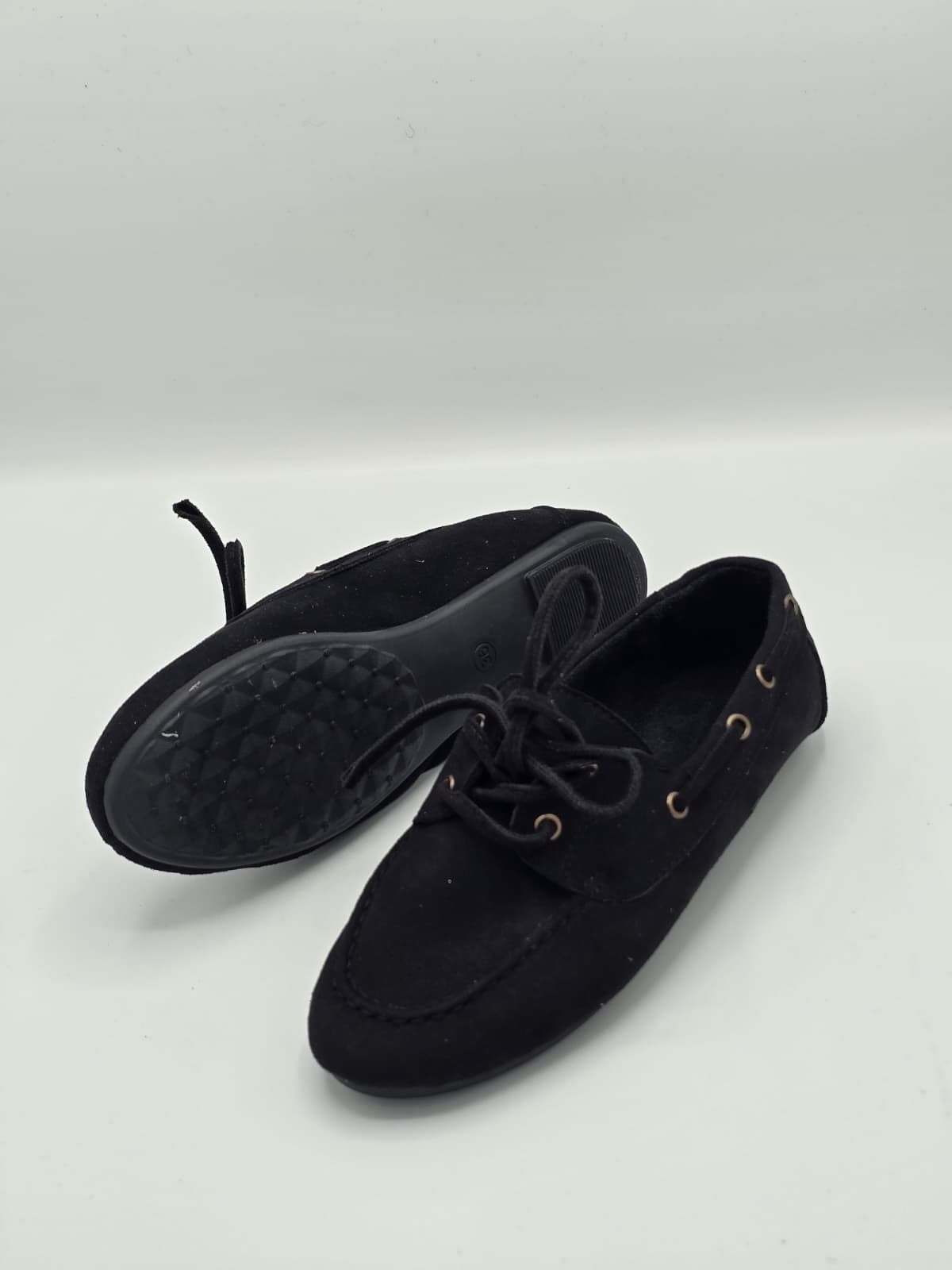 luvestashoes Bağcıklı süet babet siyah