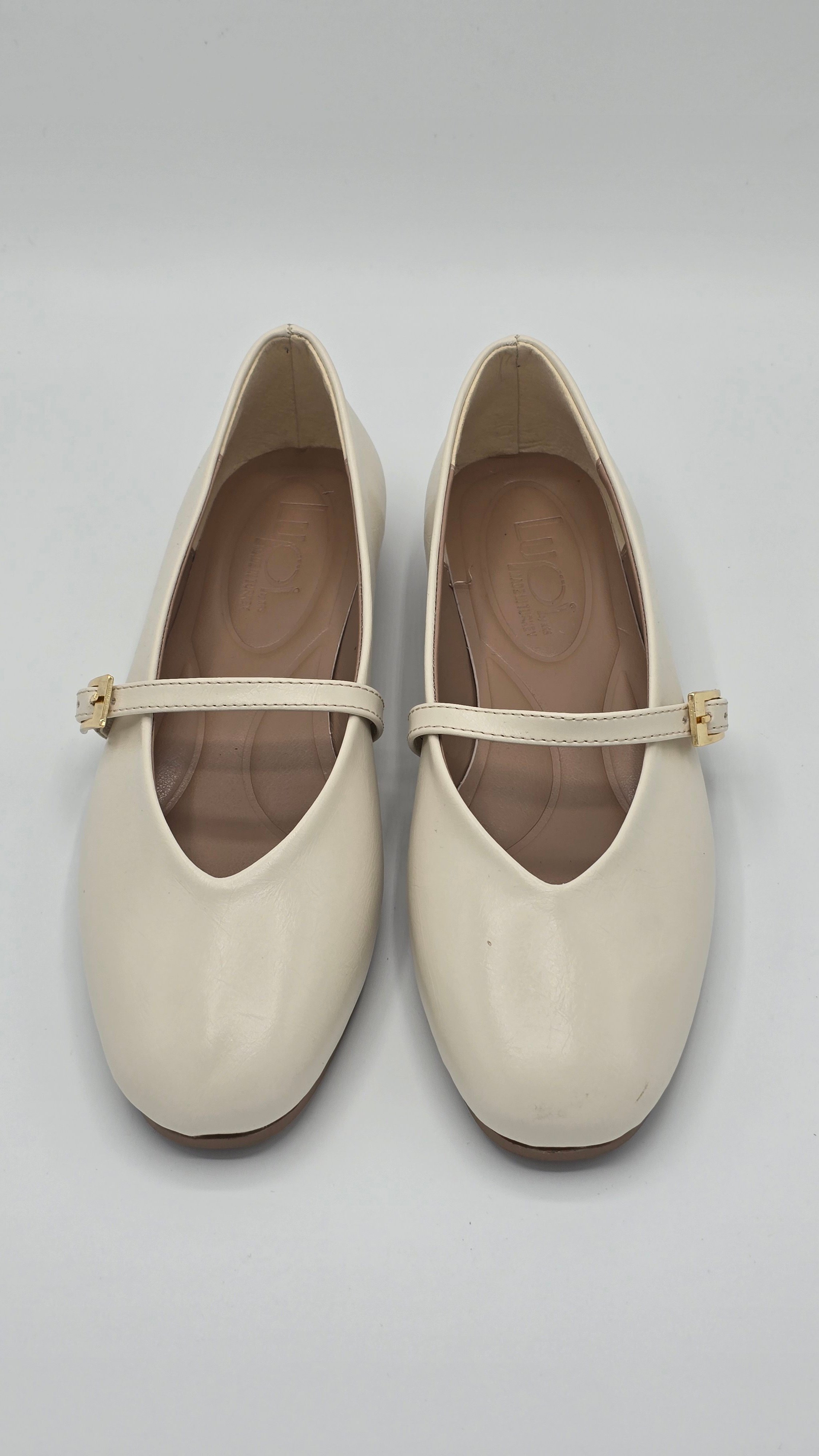 Luvestashoes Bej Tek Tokalı Klasik Babet