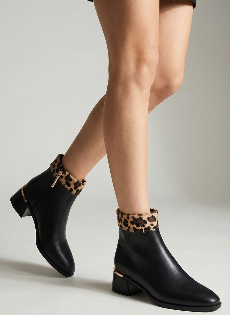 luvestashoes fermuarlı bilek Leopar detaylı bot
