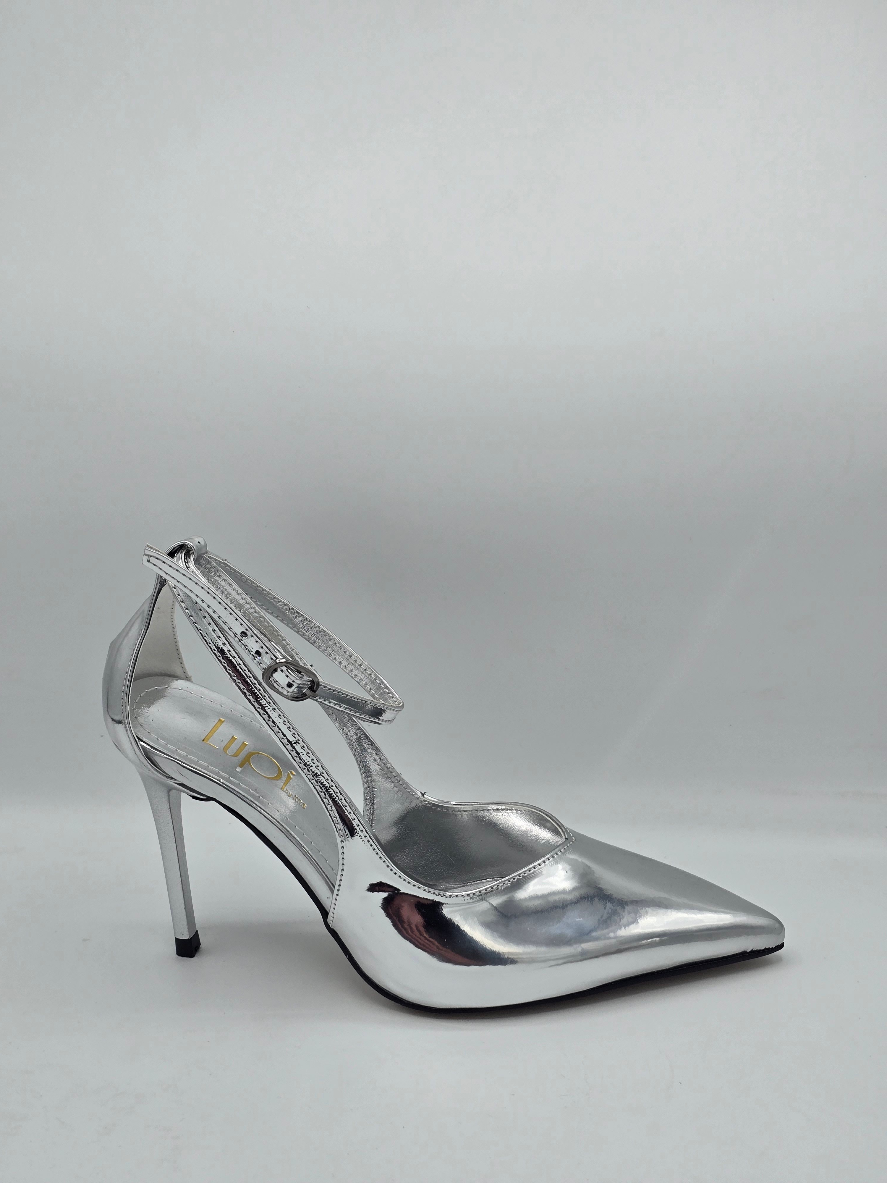 Luvestashoes Gümüş Bilekten Tokalı İnce Topuk Stiletto