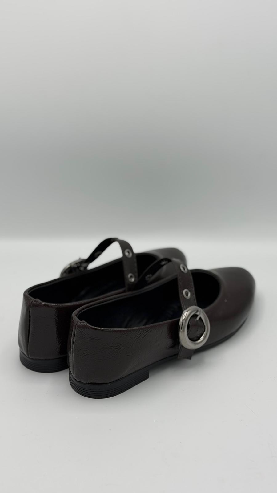LUVESTASHOES GÜMÜŞ TOKALI SİVRİ BURUN BABET