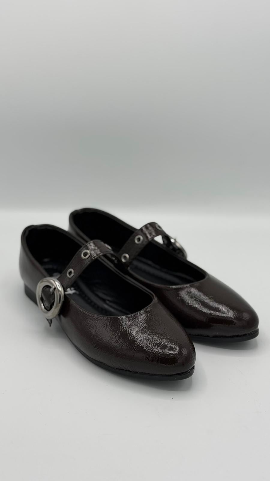 LUVESTASHOES GÜMÜŞ TOKALI SİVRİ BURUN BABET