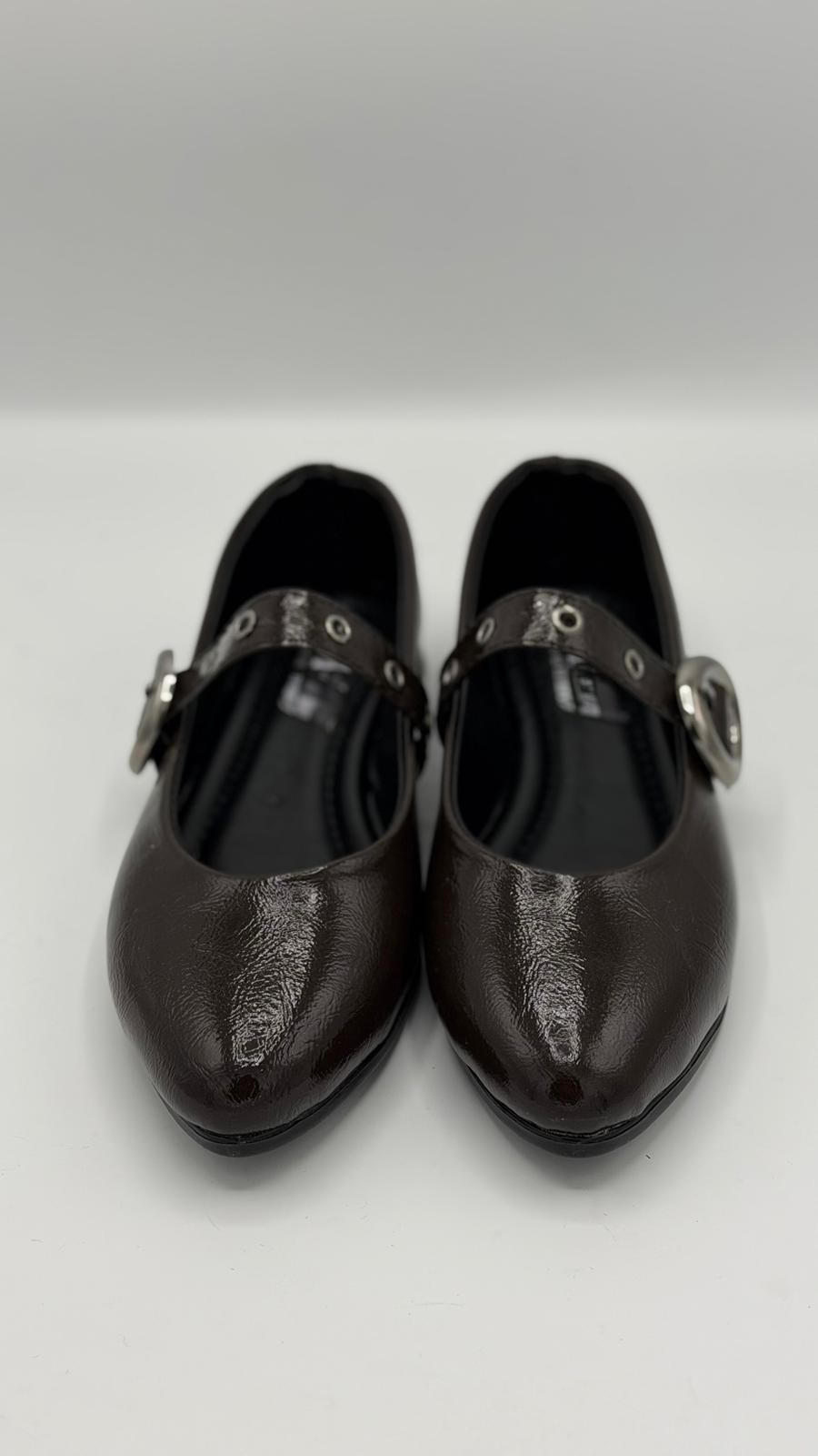 LUVESTASHOES GÜMÜŞ TOKALI SİVRİ BURUN BABET