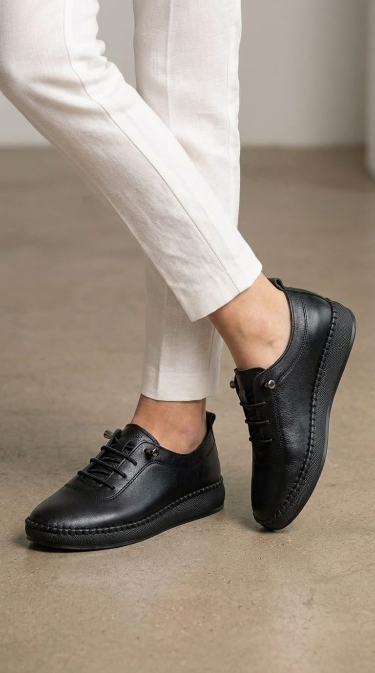 LUVESTASHOES HAKİKİ DERİ LASTİKLİ BABET