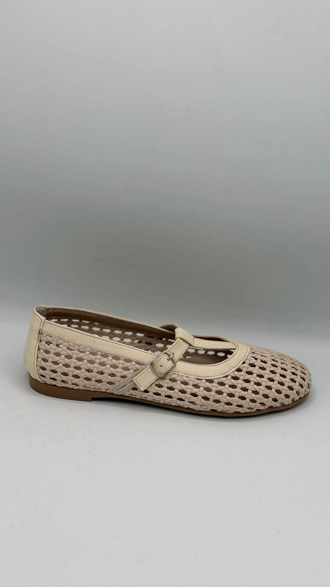 LUVESTASHOES HASIR ÖRGÜ DESENLİ BEJ BABET