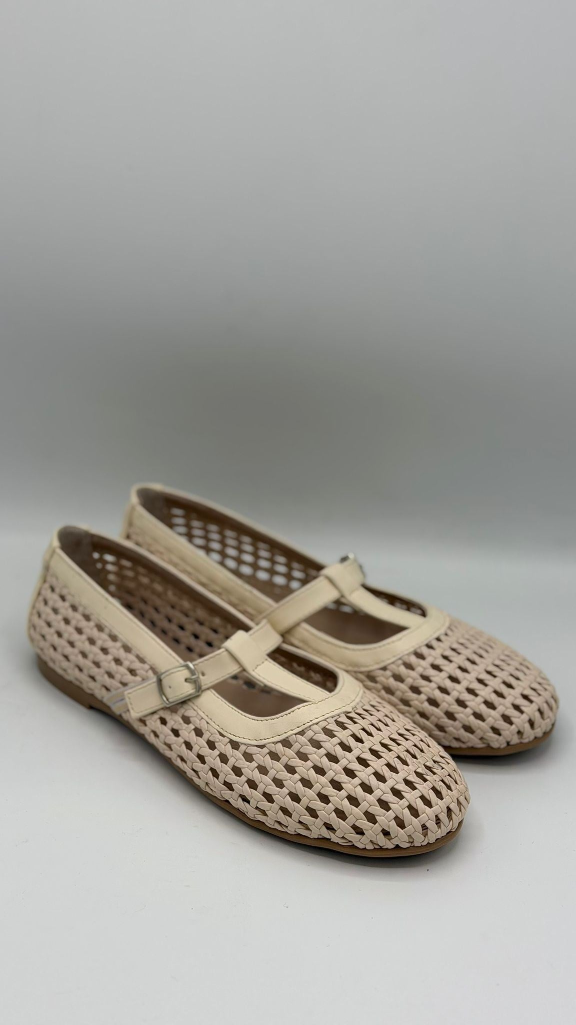 LUVESTASHOES HASIR ÖRGÜ DESENLİ BEJ BABET