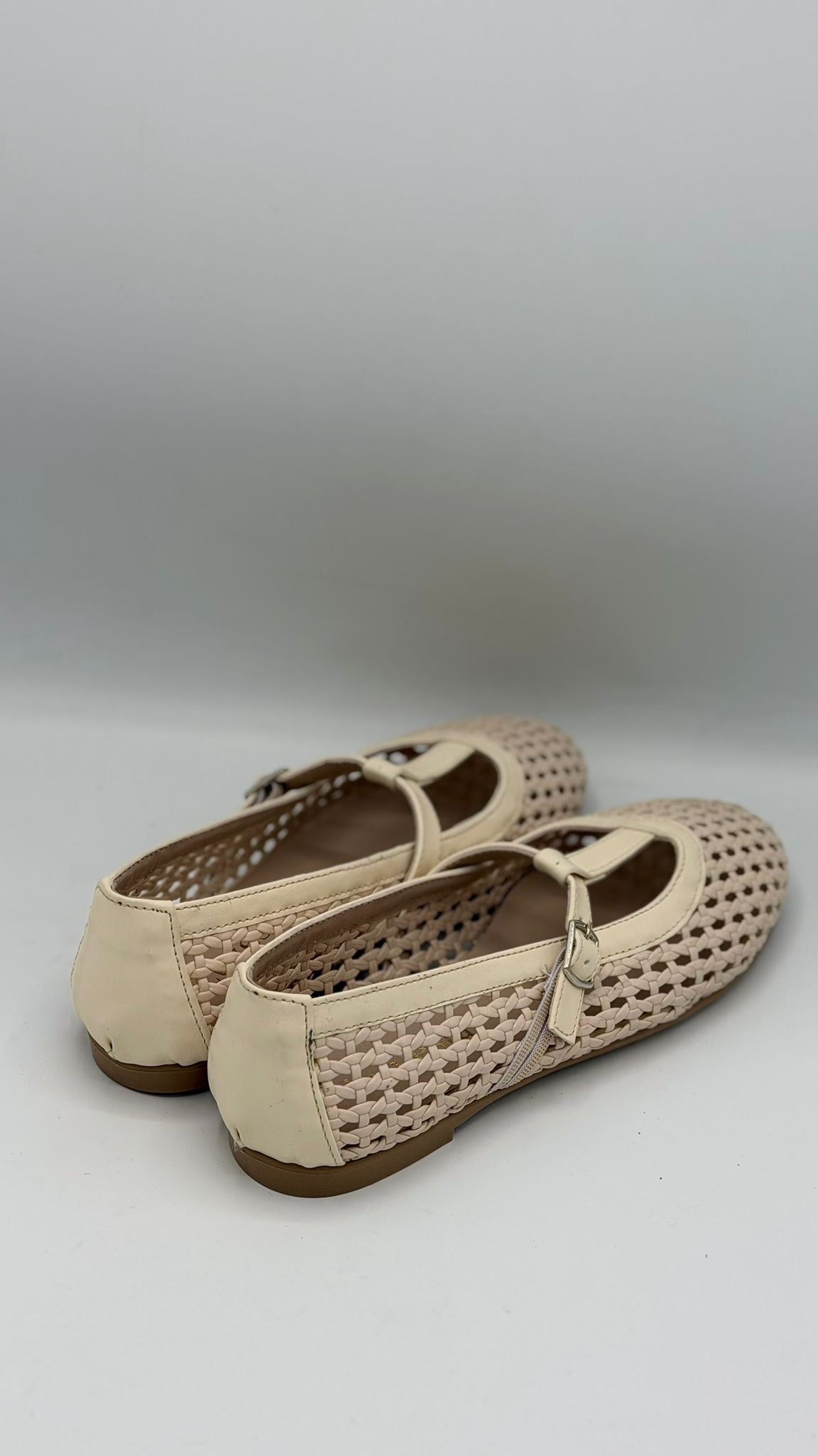 LUVESTASHOES HASIR ÖRGÜ DESENLİ BEJ BABET