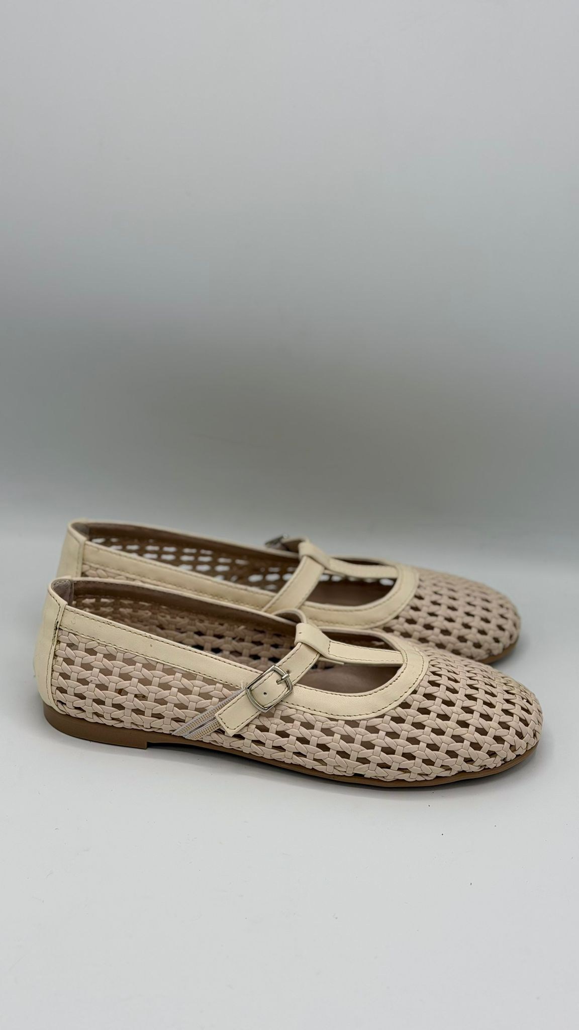 LUVESTASHOES HASIR ÖRGÜ DESENLİ BEJ BABET