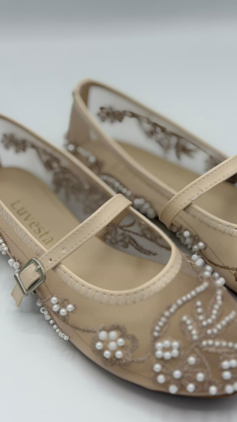 LUVESTASHOES İŞLEMELİ BEJ BABET