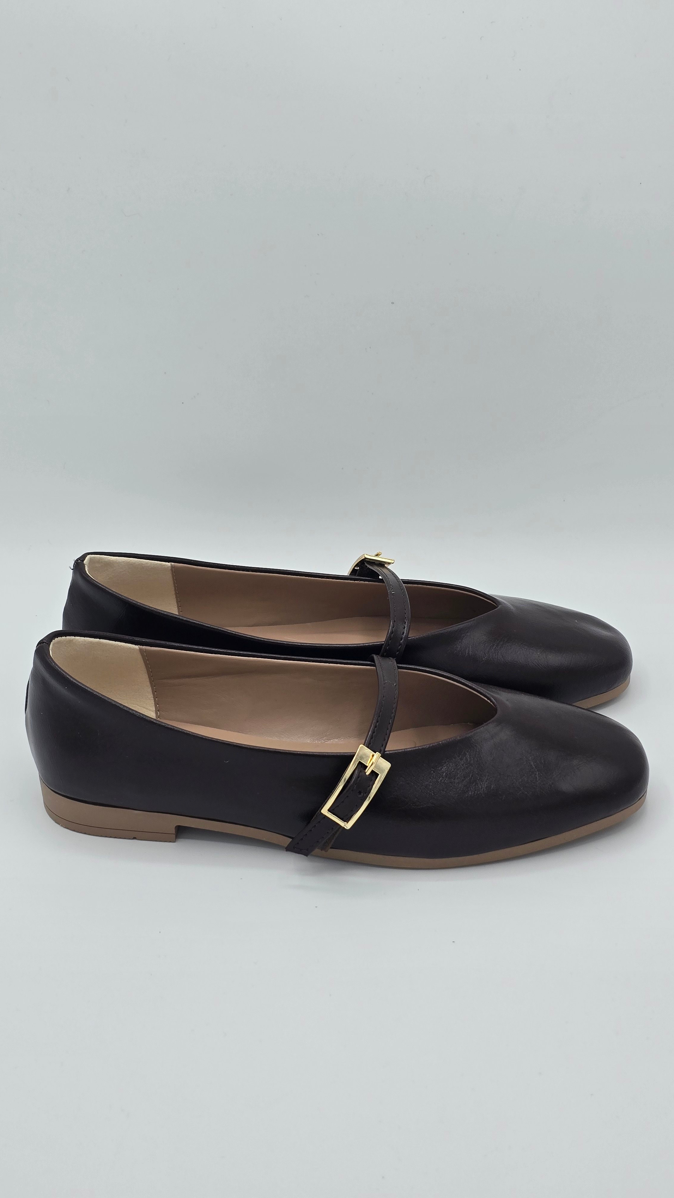 Luvestashoes Kahve Tek Tokalı Klasik Babet