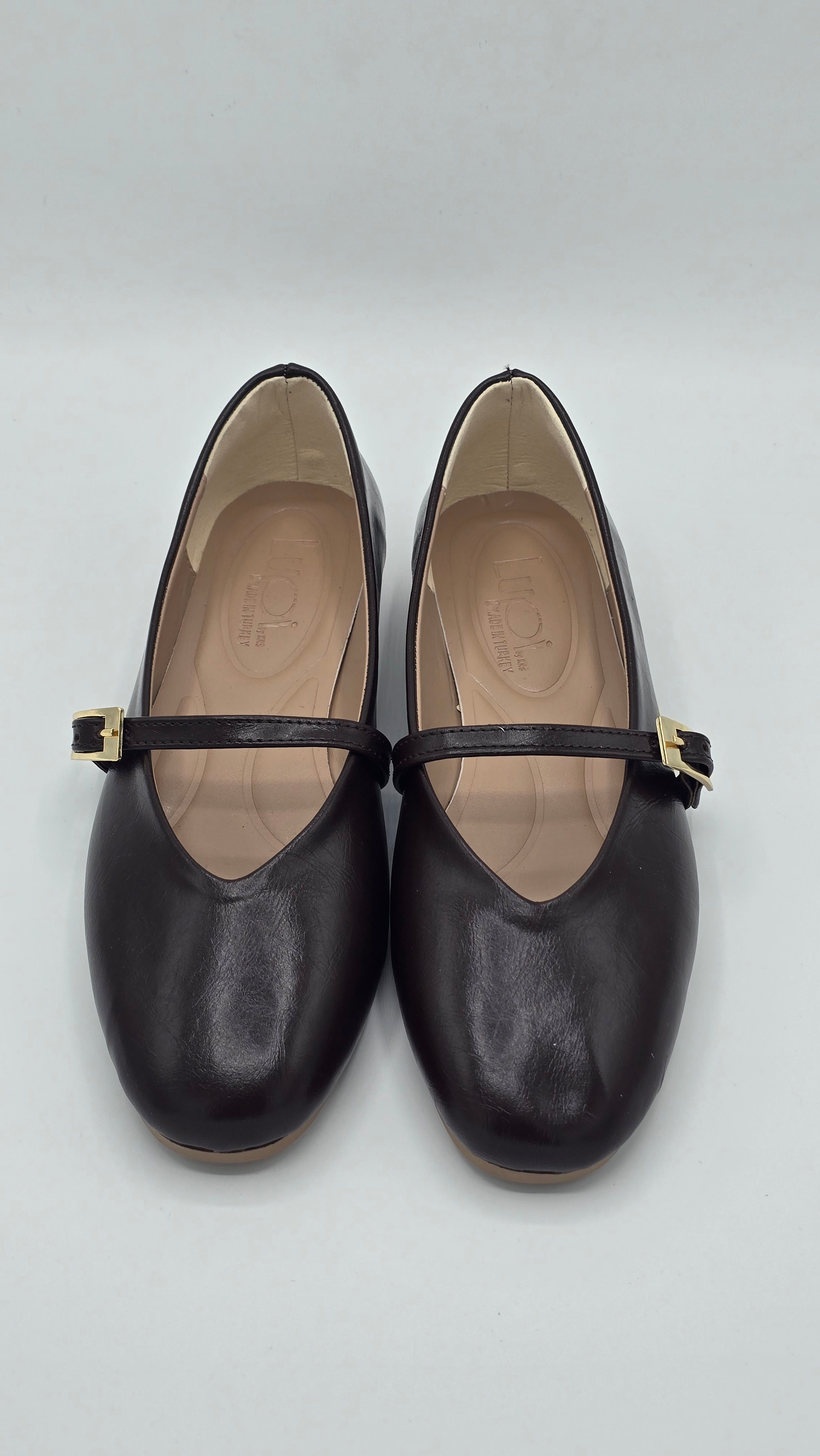 Luvestashoes Kahve Tek Tokalı Klasik Babet