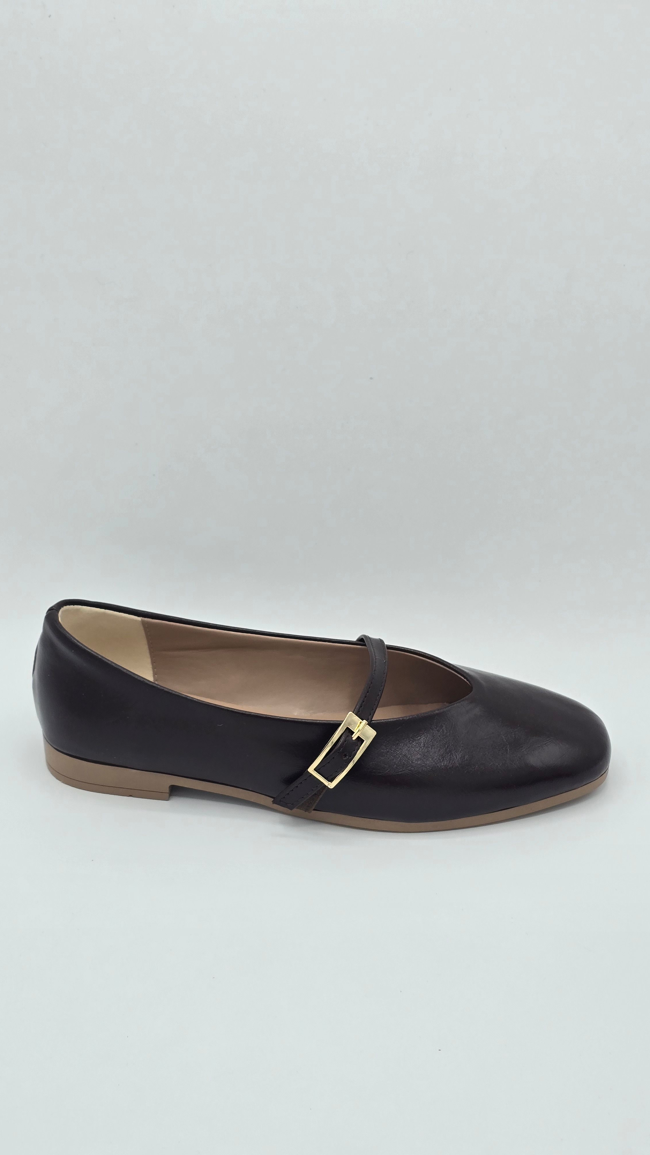 Luvestashoes Kahve Tek Tokalı Klasik Babet