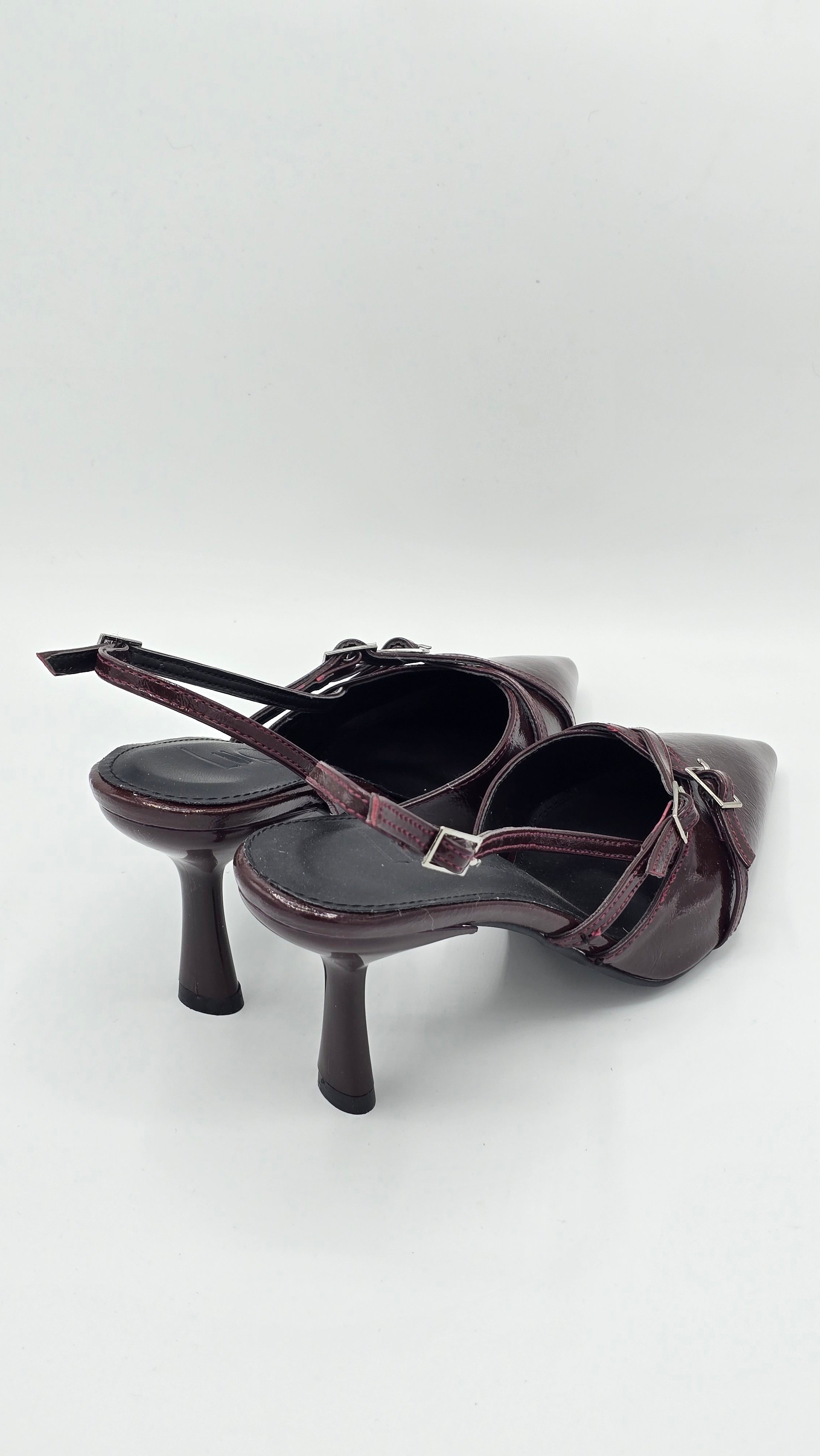 Luvestashoes Rugan Bordo Çapraz Kemerli Ortopedik Stiletto