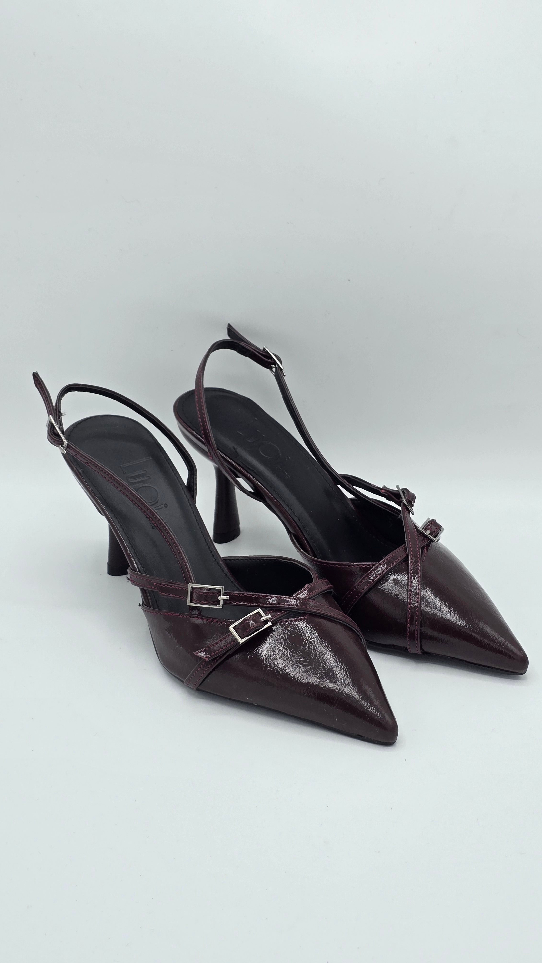 Luvestashoes Rugan Bordo Çapraz Kemerli Ortopedik Stiletto