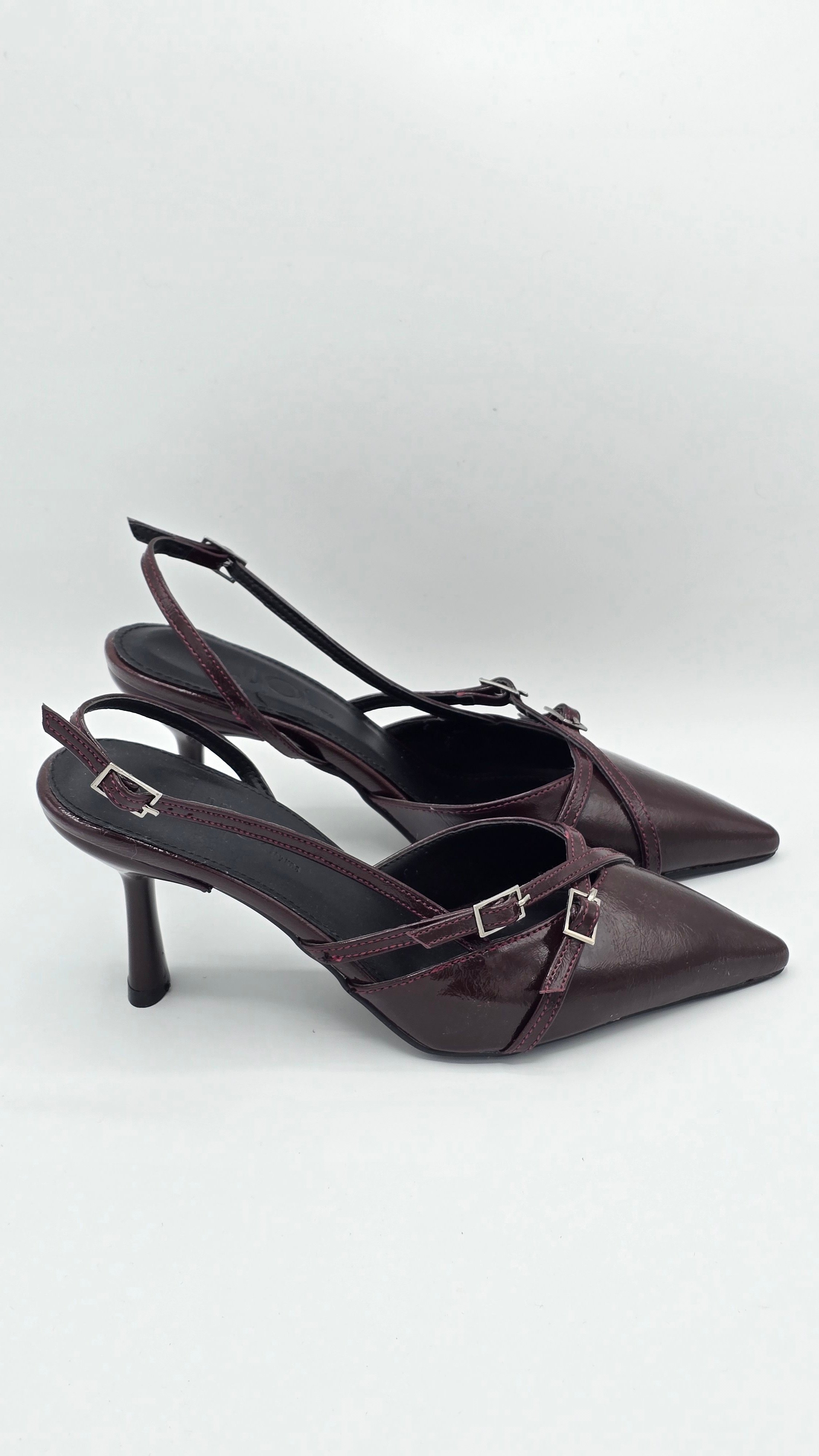 Luvestashoes Rugan Bordo Çapraz Kemerli Ortopedik Stiletto