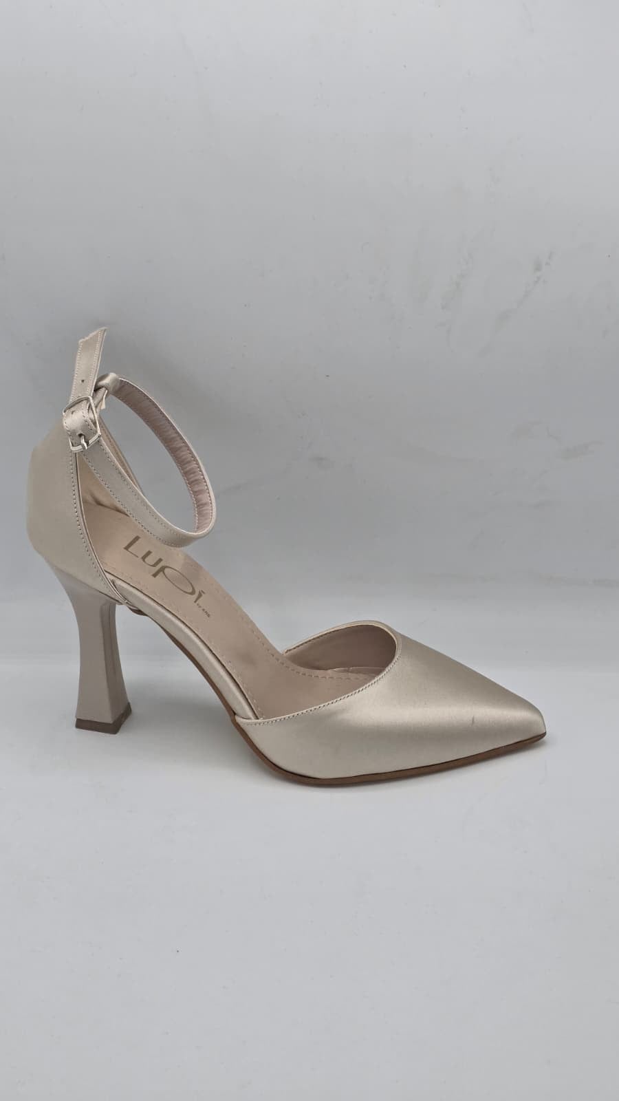 Luvestashoes Şampanya Parıltılı Kadeh Topuklu Ortopedik Stiletto